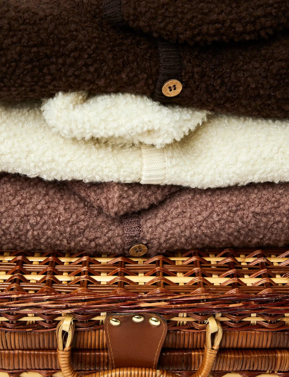 Smallstuff - Cardigan bouclé merino wool w. buttons and hoodie - veste polaire - rose brown - 0