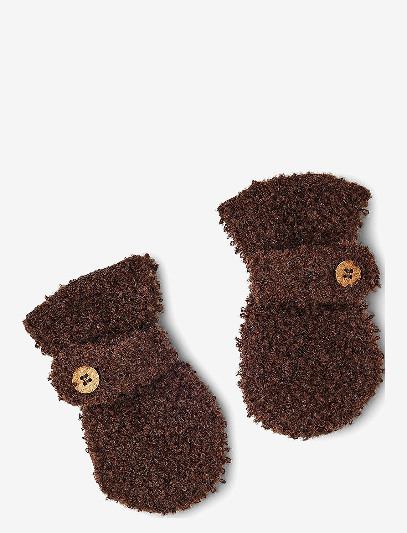 Smallstuff - Mittens bouclé merino wool - handsker - brown - 0