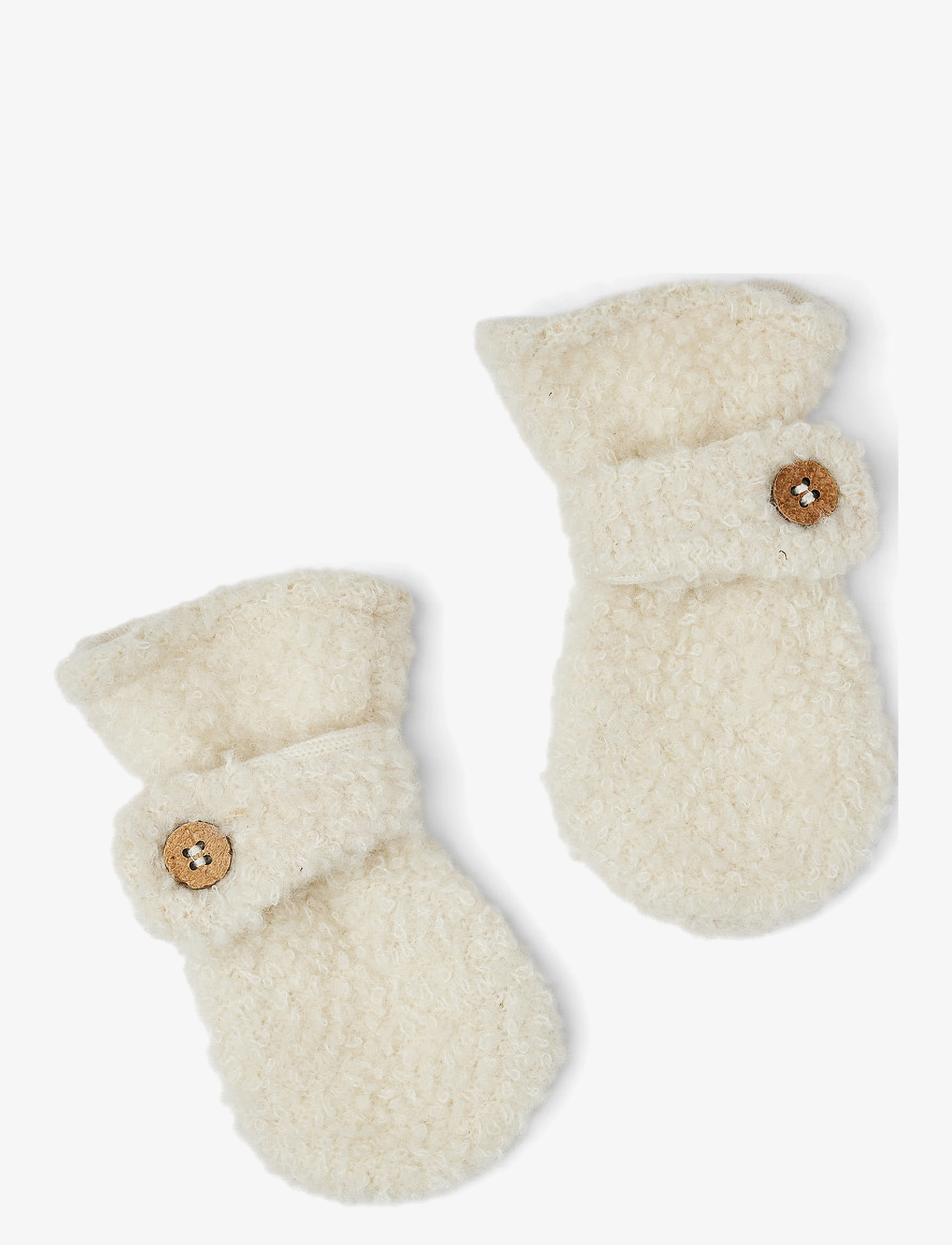 Smallstuff Mittens Bouclé Merino Wool, 80-86, Gloves & Mittens, Creme - Kinder