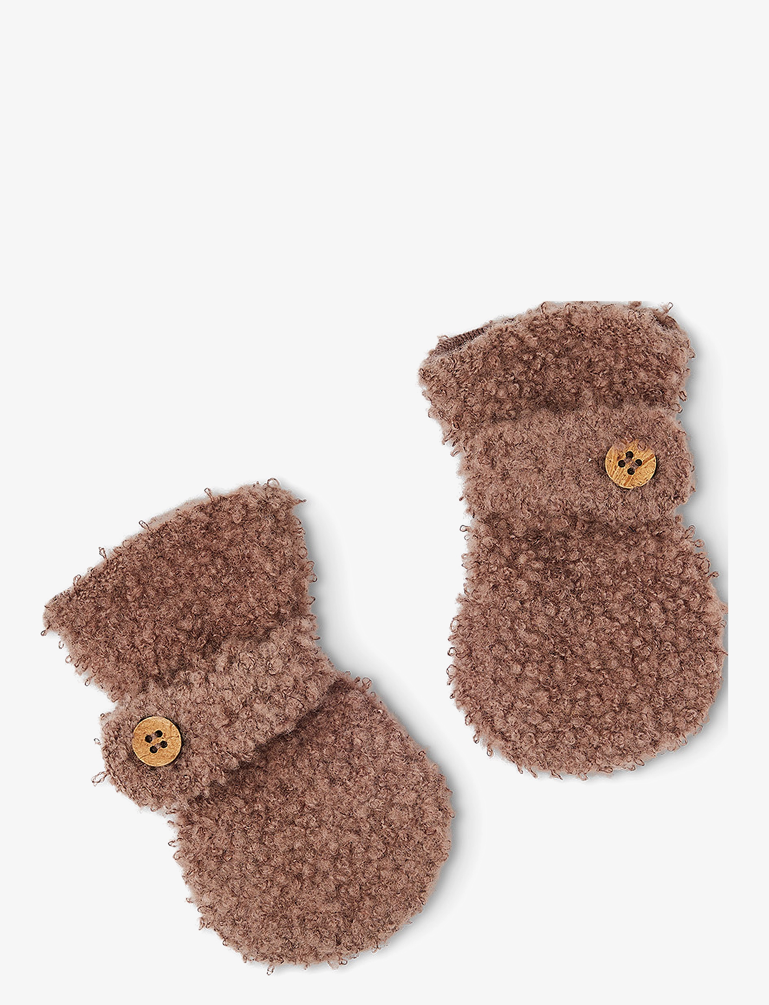 Smallstuff Mittens Bouclé Merino Wool, 56-62, Brown, Handsker Og Vanter > Vanter, Børn