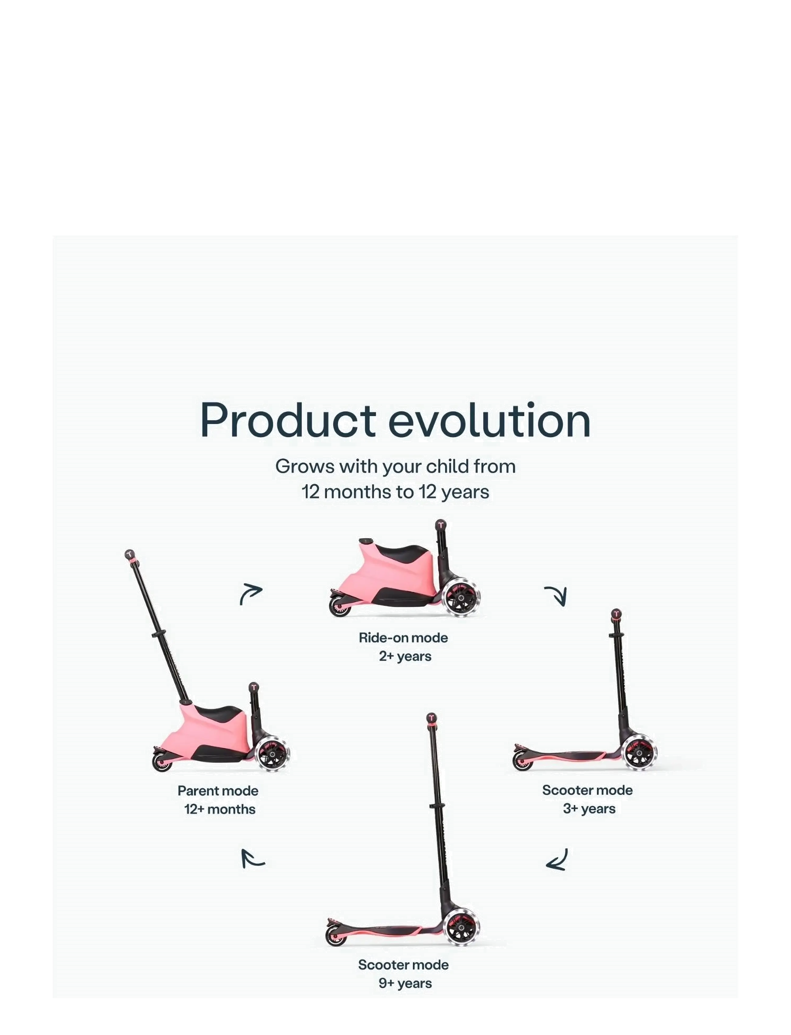 Smartrike - Xtend Scooter Ride-on - Salmon Pink - salmon pink - 2