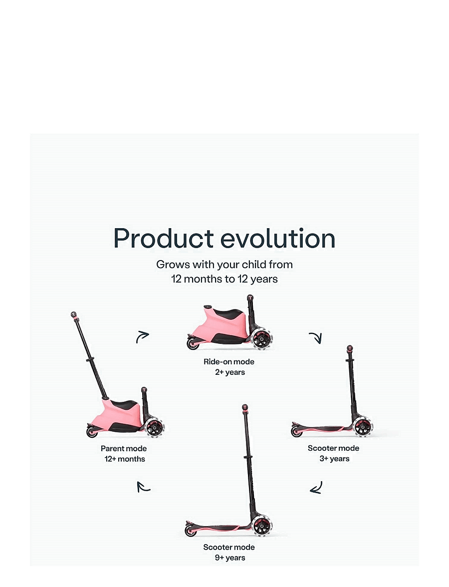 Smartrike - Xtend Scooter Ride-on - Salmon Pink - salmon pink - 2