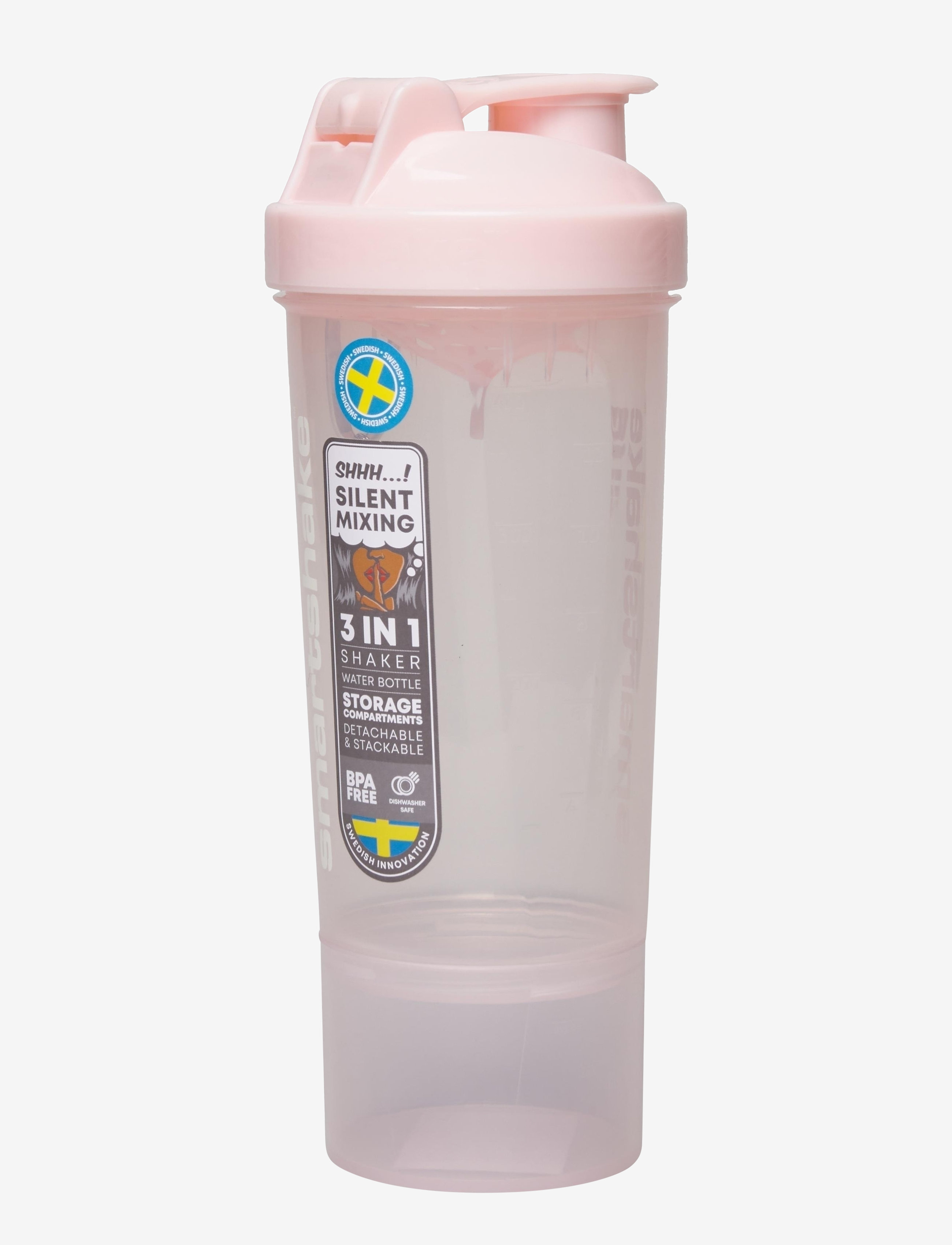Smartshake Slim, Mænd, 3-i-1 Shakerflaske, Pink, Str: 500 ml