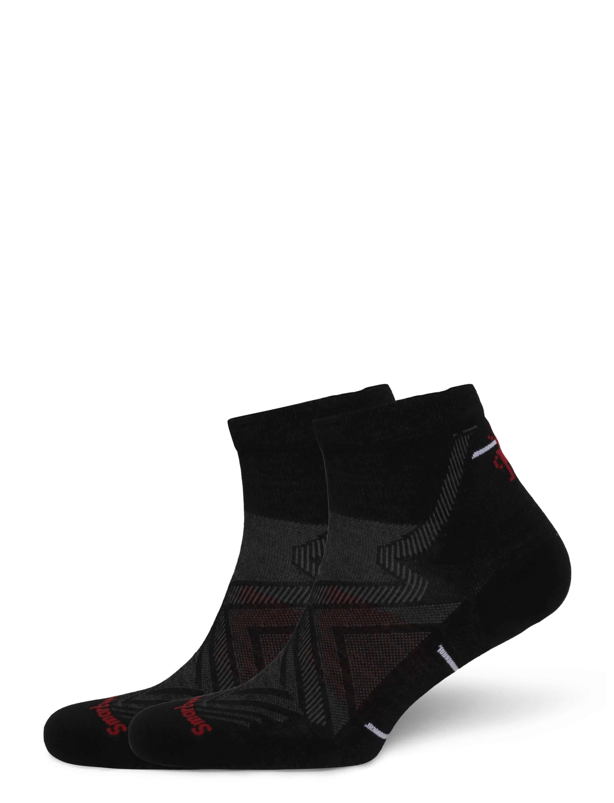 Smartwool Run Zero Cushion Ankle Socks - Riided - BLACK / black
