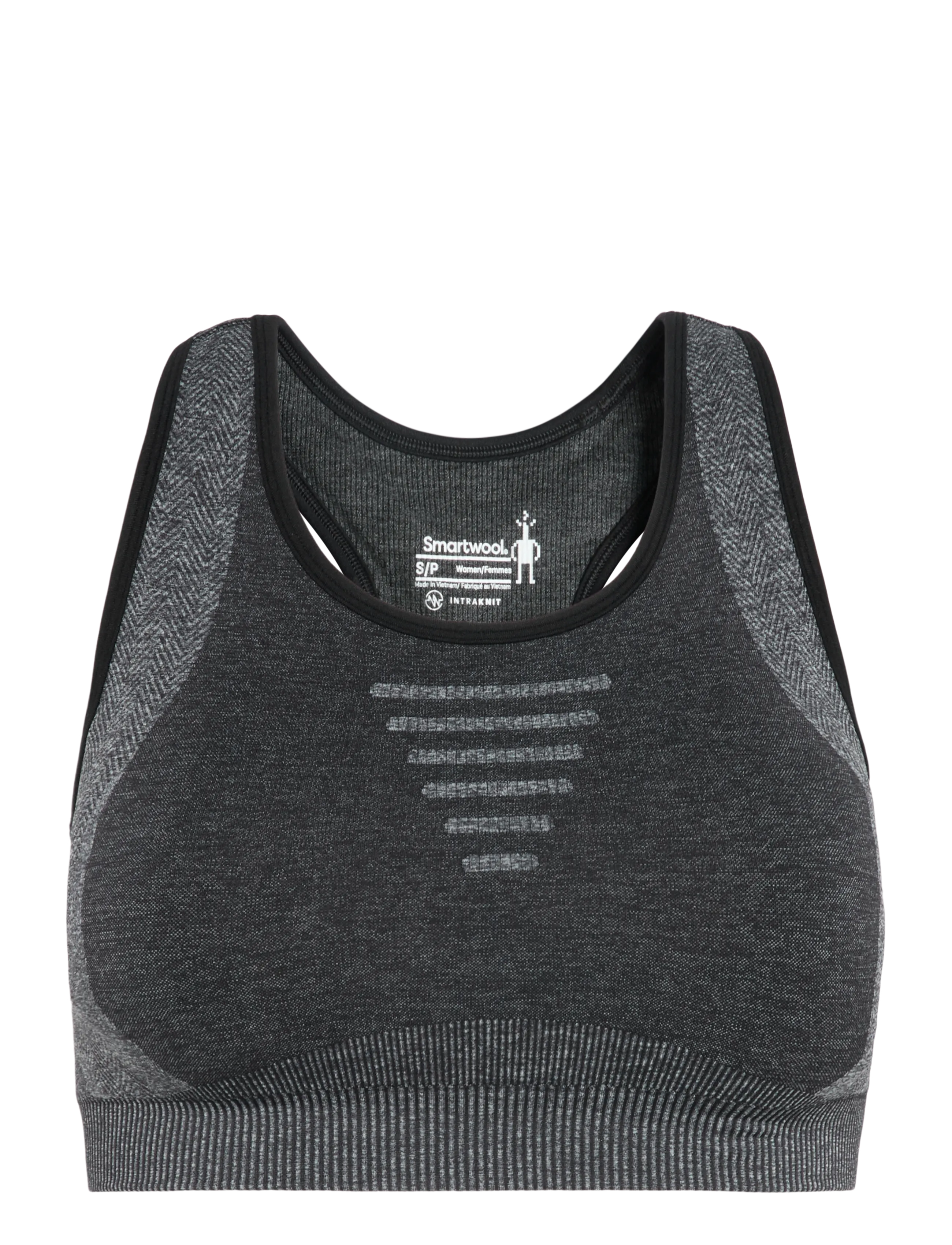 Smartwool Women's Intraknit Racerback Bra - Sports bras - BLACK HEATHER / grey