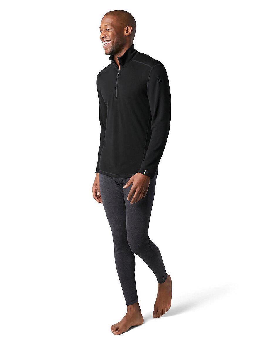 Smartwool - Men's Classic Thermal Merino Base Layer 1/4 Boxed - funktionsunterwäsche - oberteile - black - 0