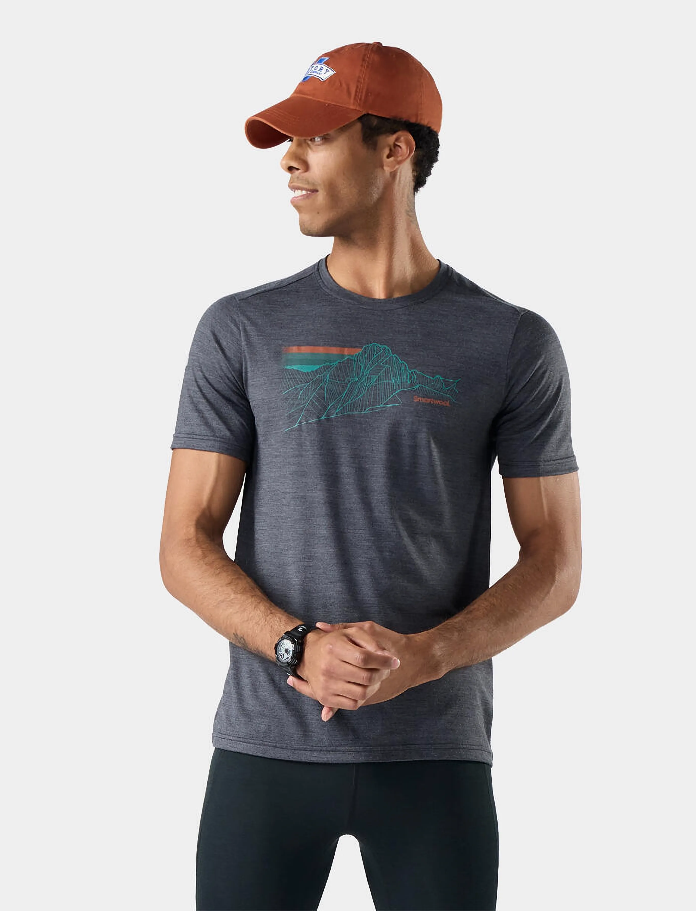 Smartwool - Men's Alpine Trace Active Short Sleeve G - oberteile & t-shirts - charcoal heather - 0