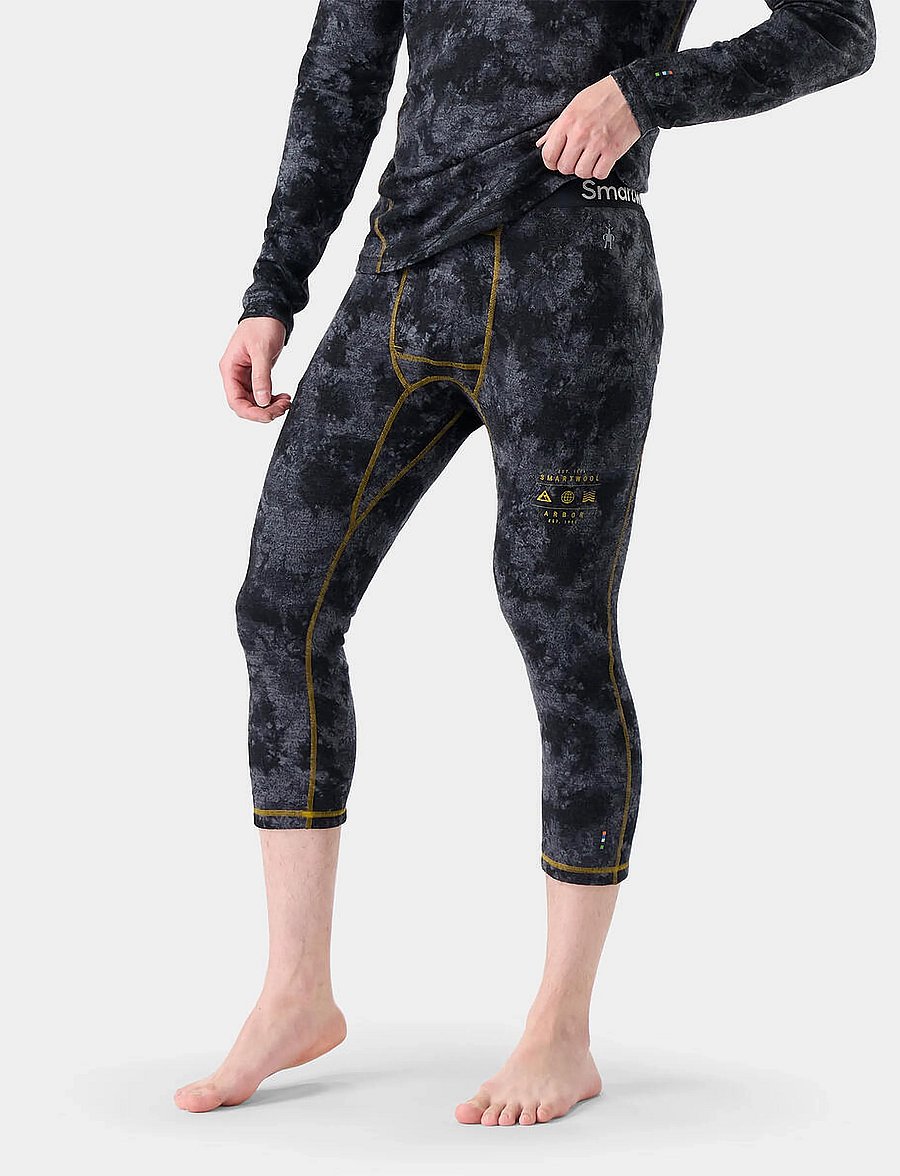 Smartwool - Men's Classic Thermal Merino Base Layer 3/4 Bottom Boxed - funkionsunterwäsche - hosen - black tie dye/hny gold - 0