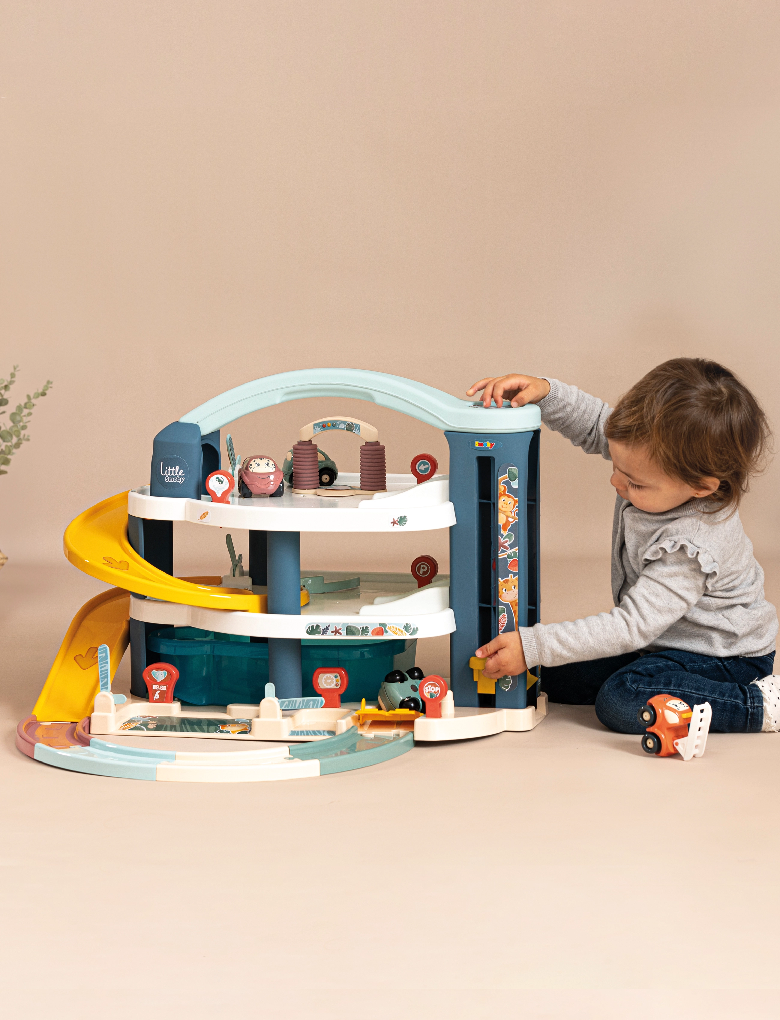 Smoby Little Big Garage, One Size, Toy Cars & Vehicles, Mehrfarbig/gemustert - Vehicle Garages, Kinder