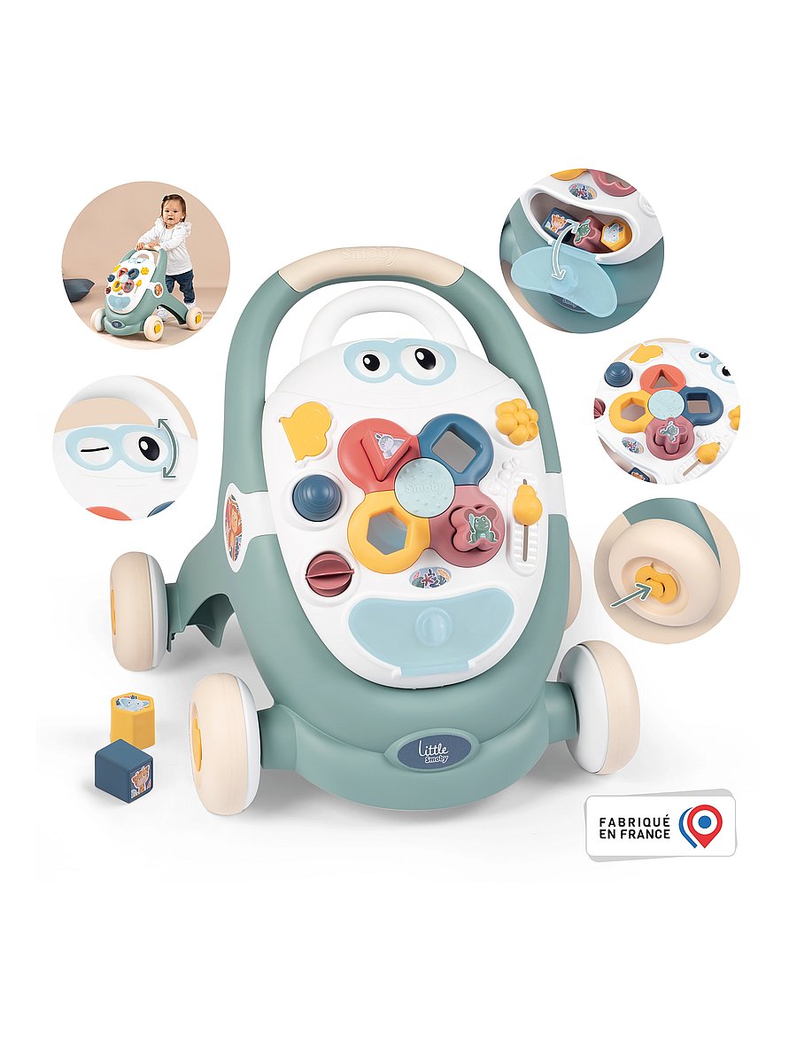 Smoby - Little Smoby 3 IN 1 TROTTY WALKER - skubbelegetøj - green - 3