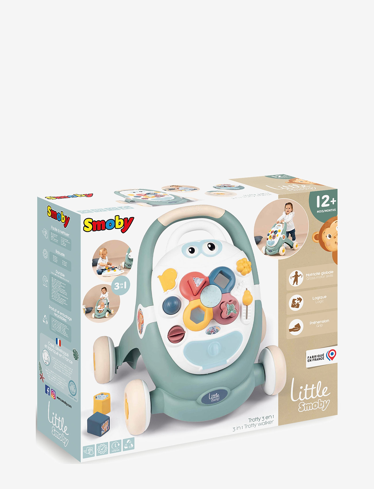 Smoby - Little Smoby 3 IN 1 TROTTY WALKER - gåstolar - green - 2