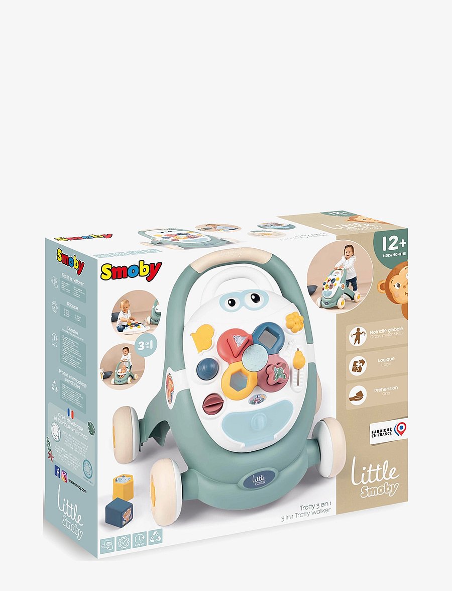 Smoby - Little Smoby 3 IN 1 TROTTY WALKER - skubbelegetøj - green - 1
