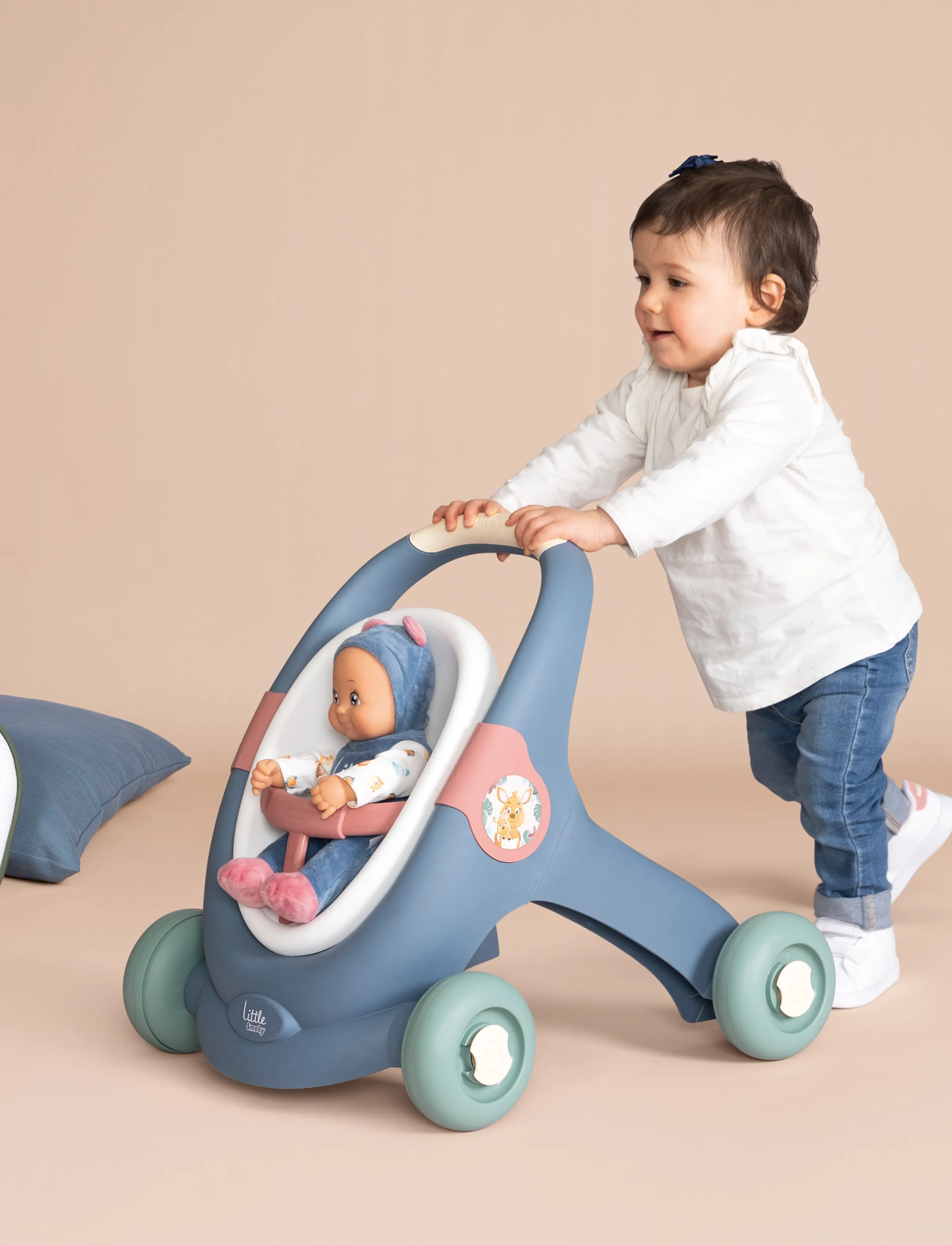 Smoby - Little Smoby 3-i-1 Lära-Gå-Vagn - multicolor - 4