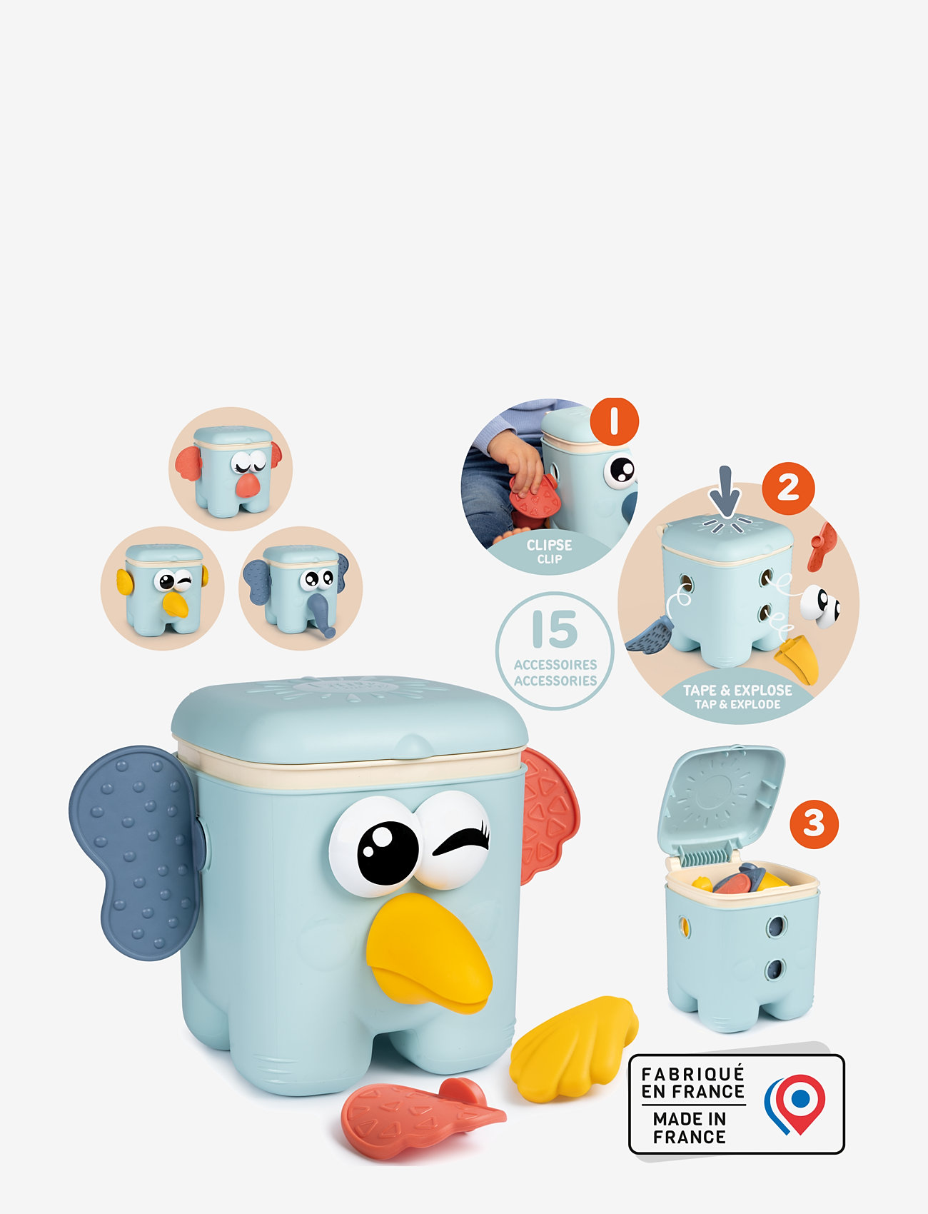 Smoby - Little Smoby Kaboom Plug-in Kub - sortierspiel - multicoloured - 3