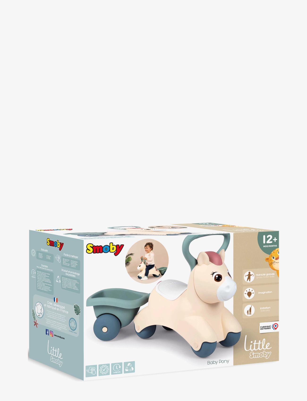 Smoby - Little Smoby Lära-Gå-Bil Baby Pony - gåbilar - beige - 2