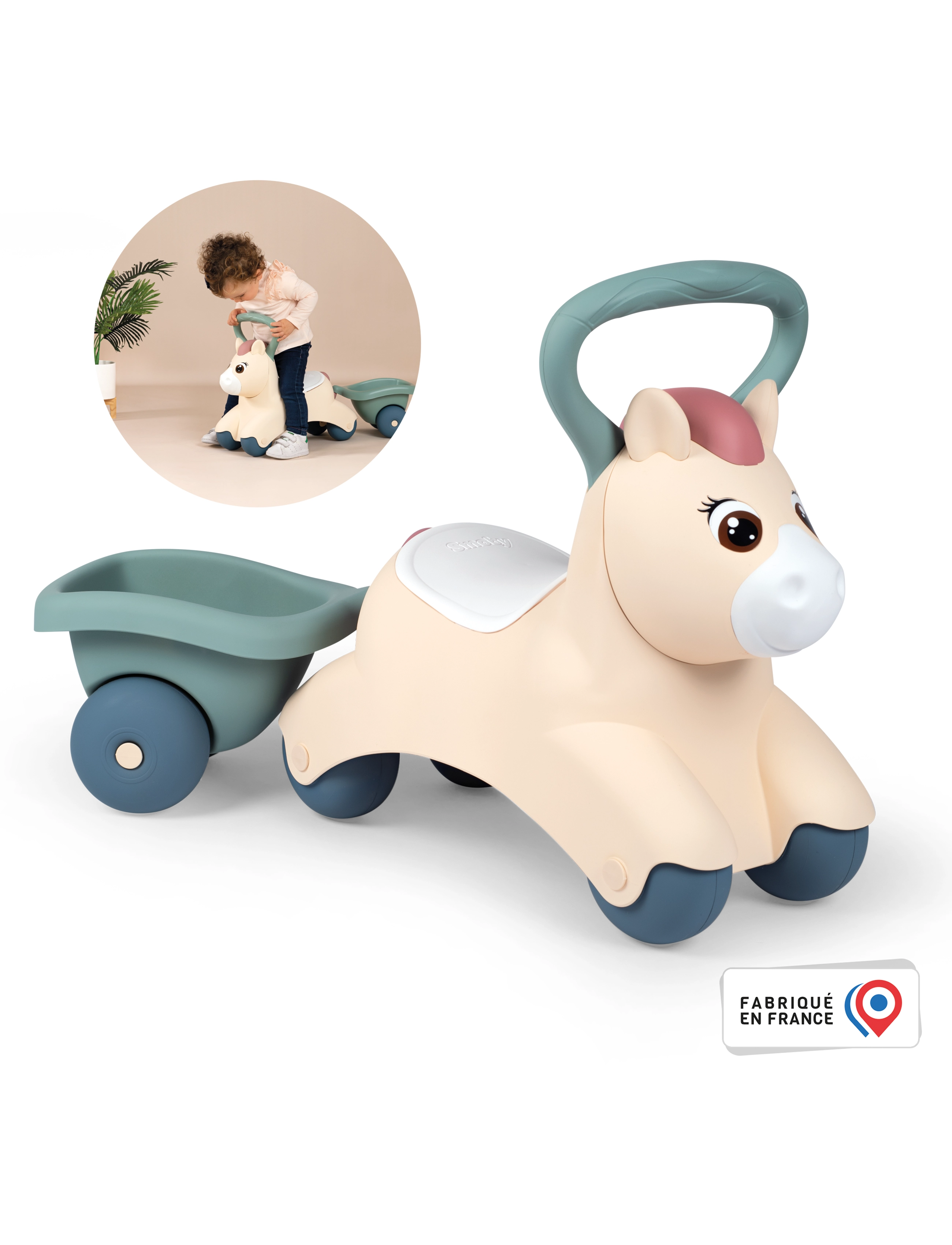 Smoby - Little Smoby Lära-Gå-Bil Baby Pony - gåbilar - beige - 3