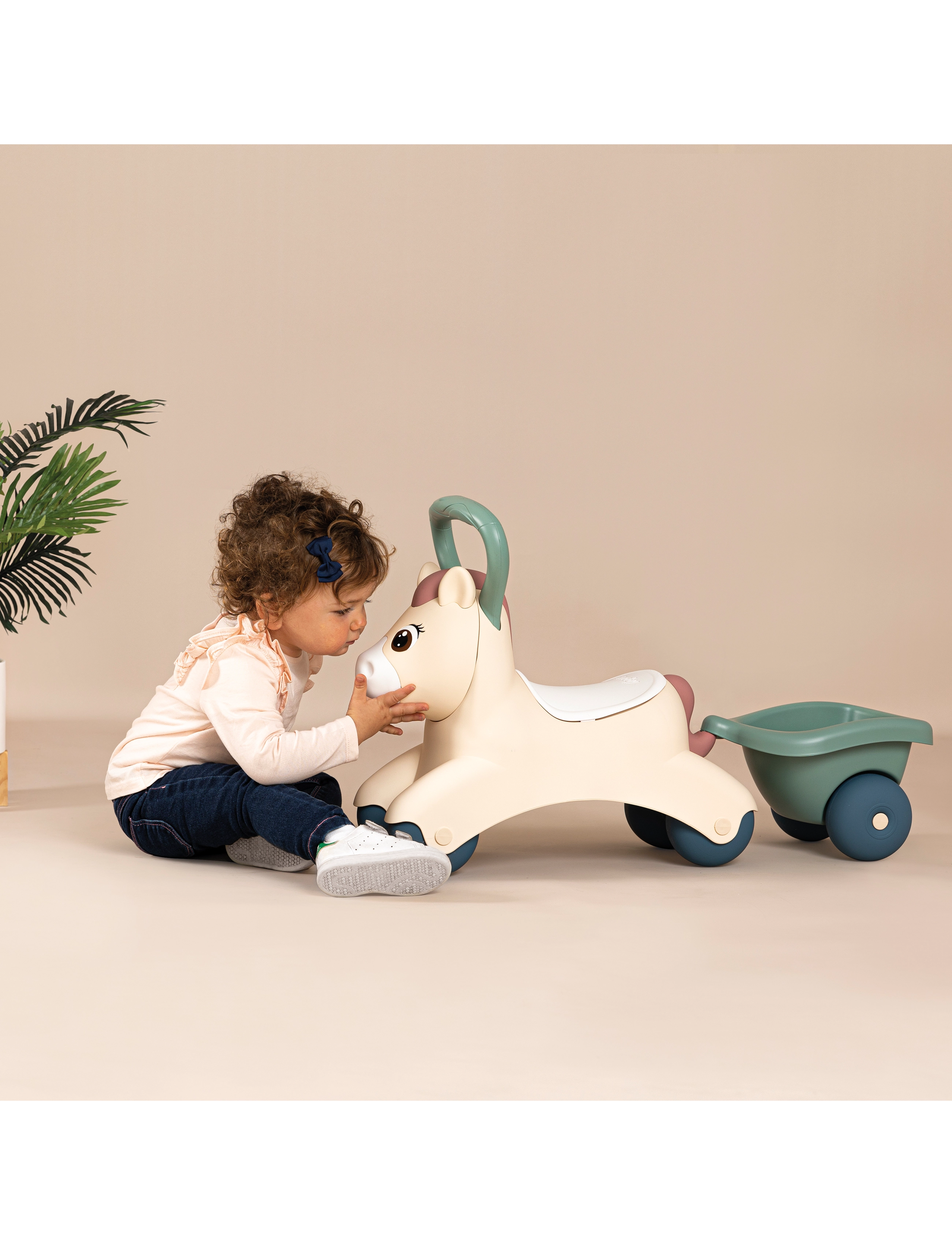 Smoby - Little Smoby Lära-Gå-Bil Baby Pony - gåbilar - beige - 4