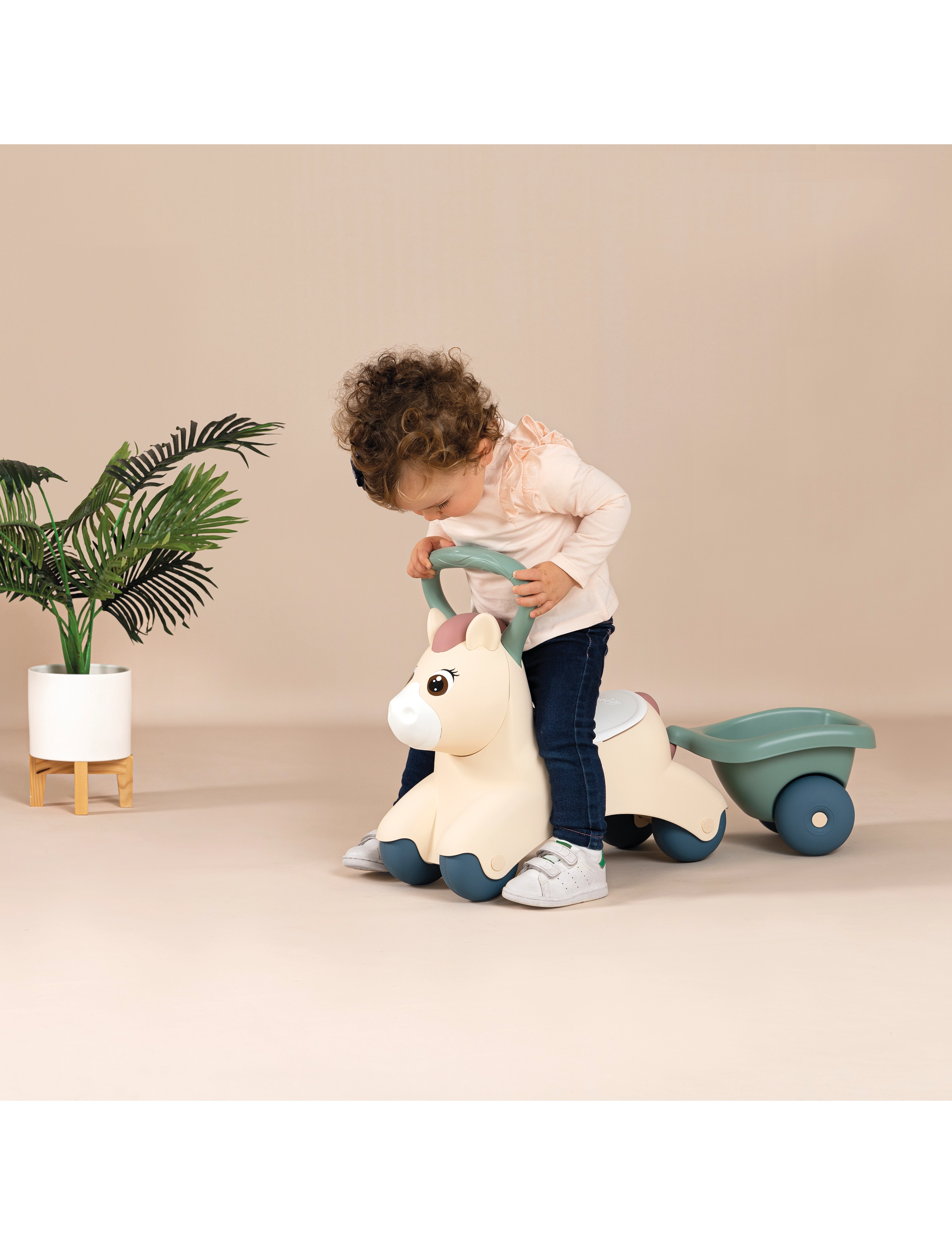 Smoby - Little Smoby Lära-Gå-Bil Baby Pony - gåbilar - beige - 5