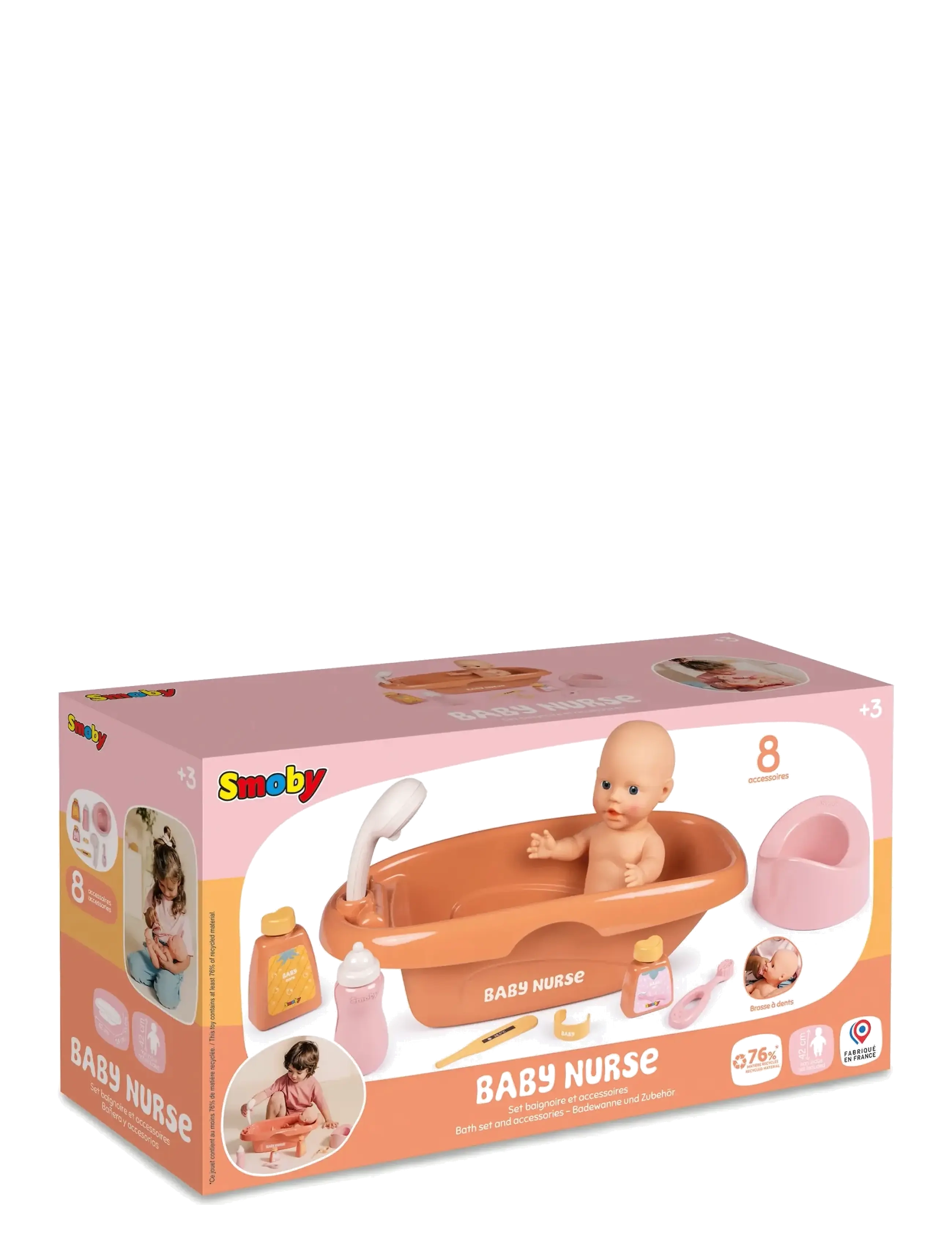 Smoby - Baby Nurse Bath Set And Accessories - multi colorued - 2
