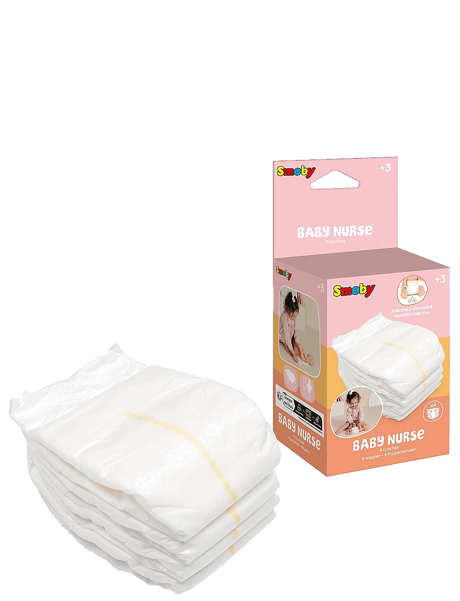 Smoby - Baby Nurse Nappies X4 - puppen-zubehör - white - 2