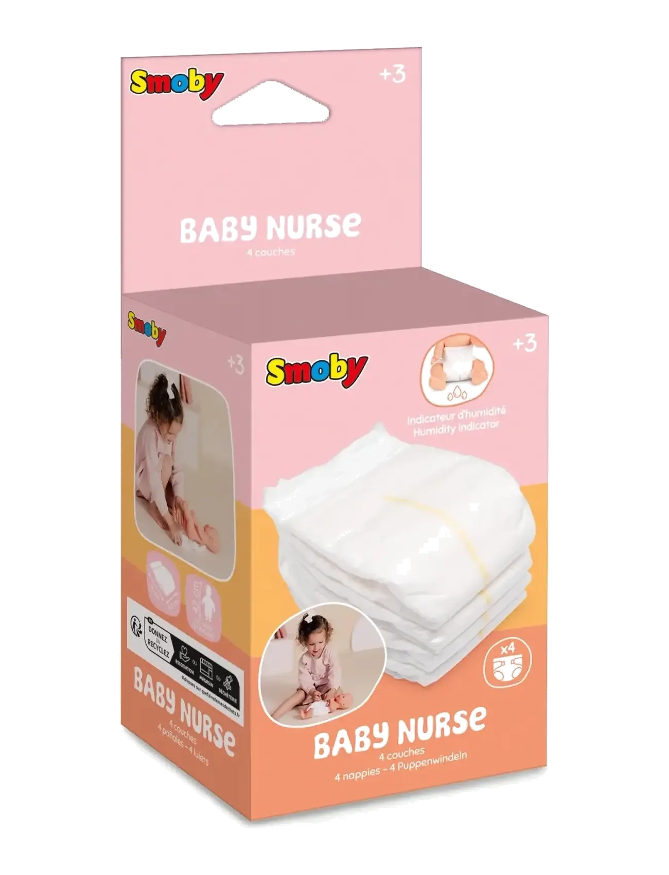 Smoby - Baby Nurse Nappies X4 - puppen-zubehör - white - 3