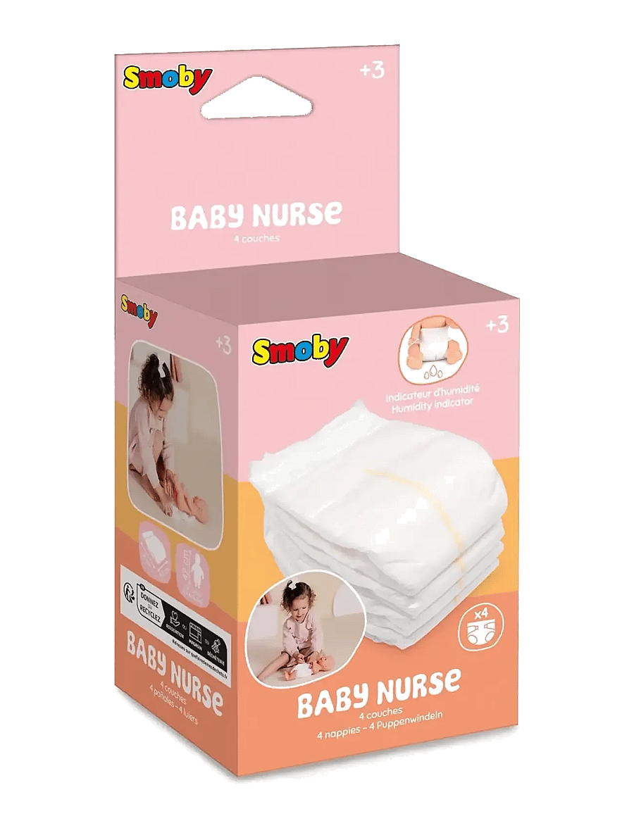 Smoby - Baby Nurse Nappies X4 - puppen-zubehör - white - 3