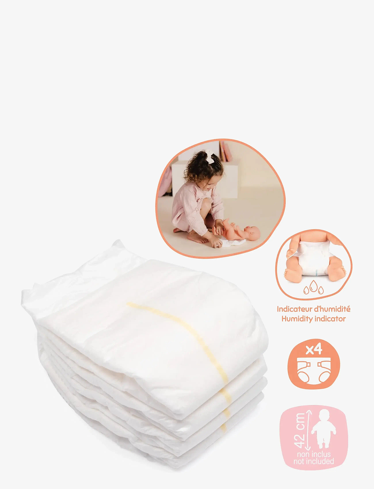 Smoby - Baby Nurse Nappies X4 - dukketilbehør - white - 4