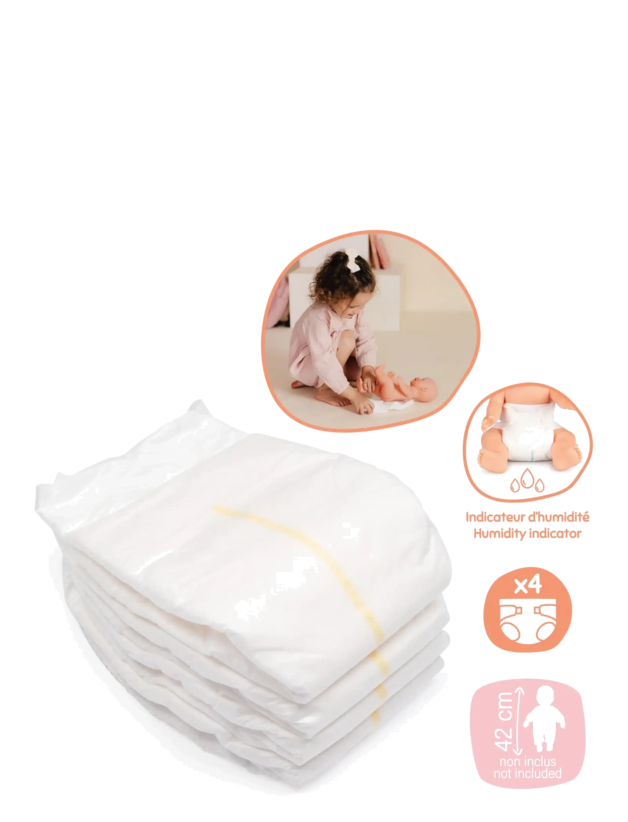 Smoby - Baby Nurse Nappies X4 - puppen-zubehör - white - 4