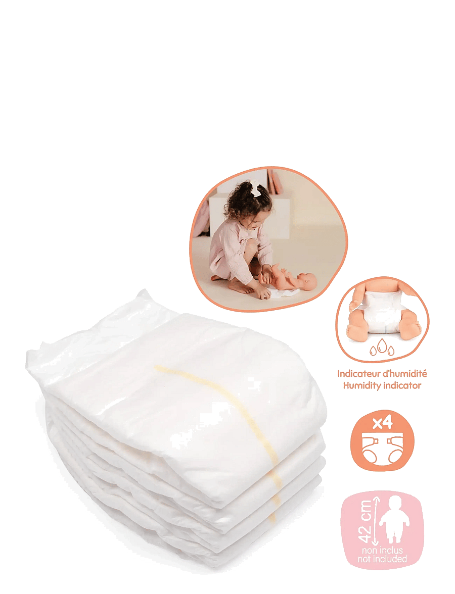 Smoby - Baby Nurse Nappies X4 - puppen-zubehör - white - 4