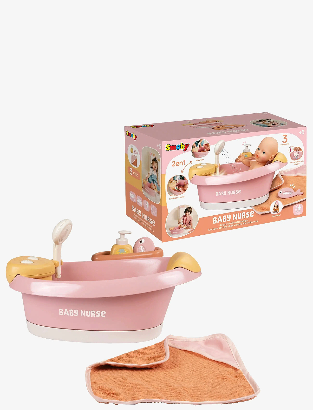 Smoby - Baby Nurse Balneo Bath - dukketilbehør - multi colorued - 2