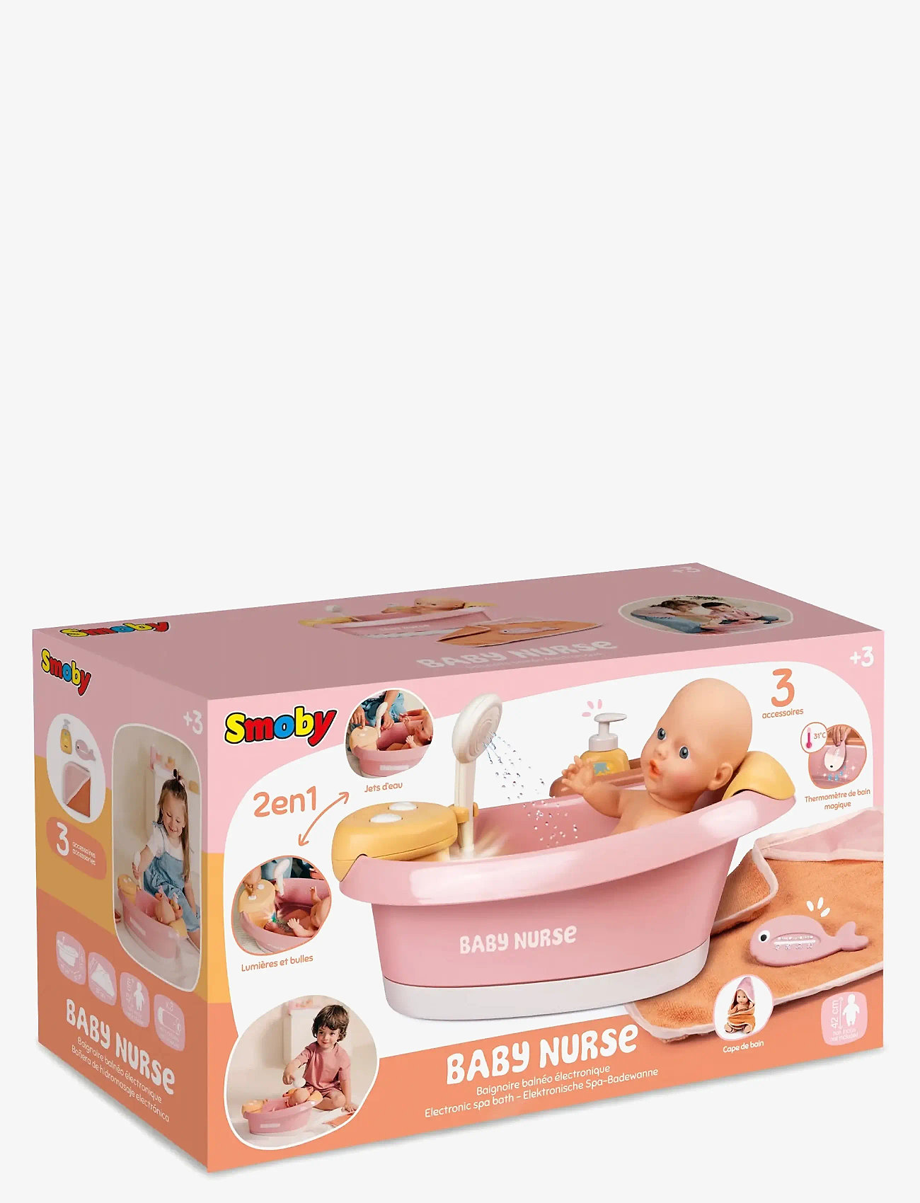 Smoby - Baby Nurse Balneo Bath - dukketilbehør - multi colorued - 3
