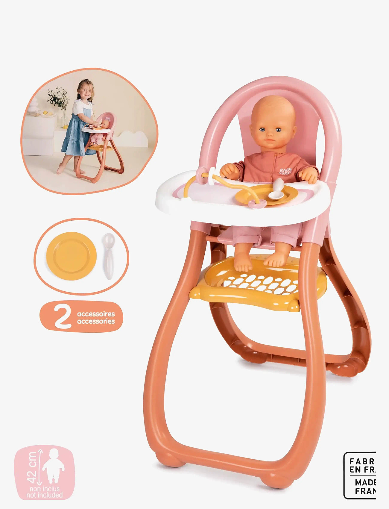 Smoby - Baby Nurse Highchair - nuken tarvikkeet - multi colorued - 3