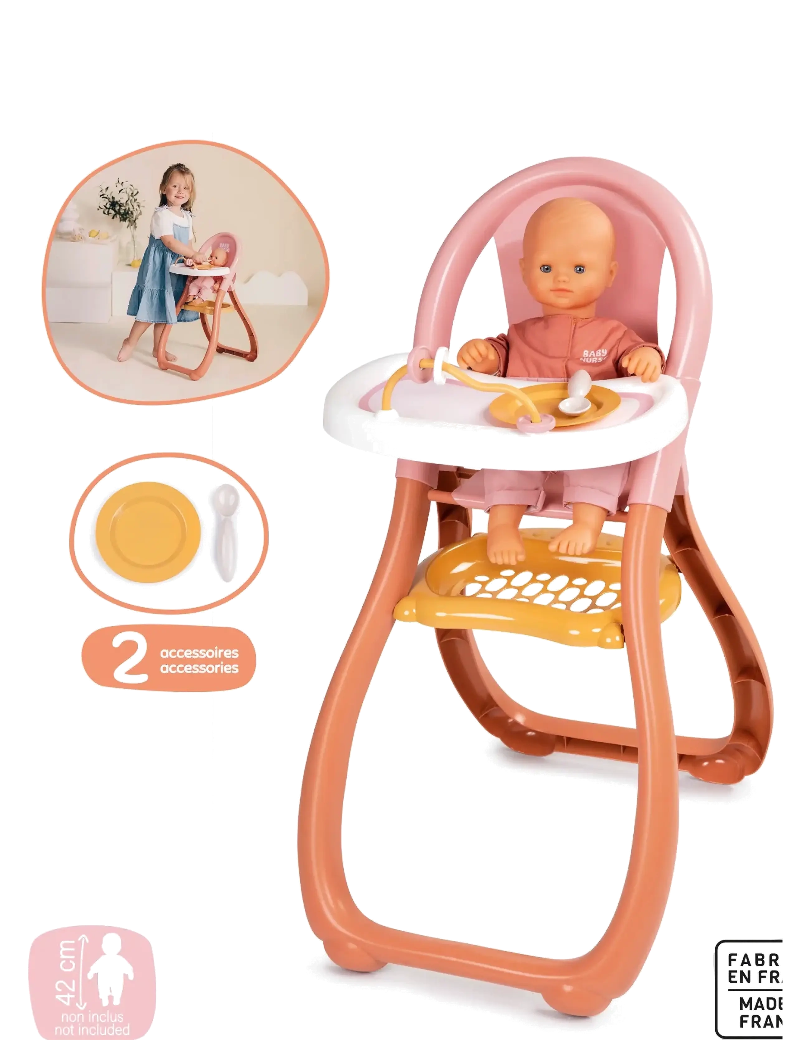 Smoby - Baby Nurse Highchair - puppen-zubehör - multi colorued - 3