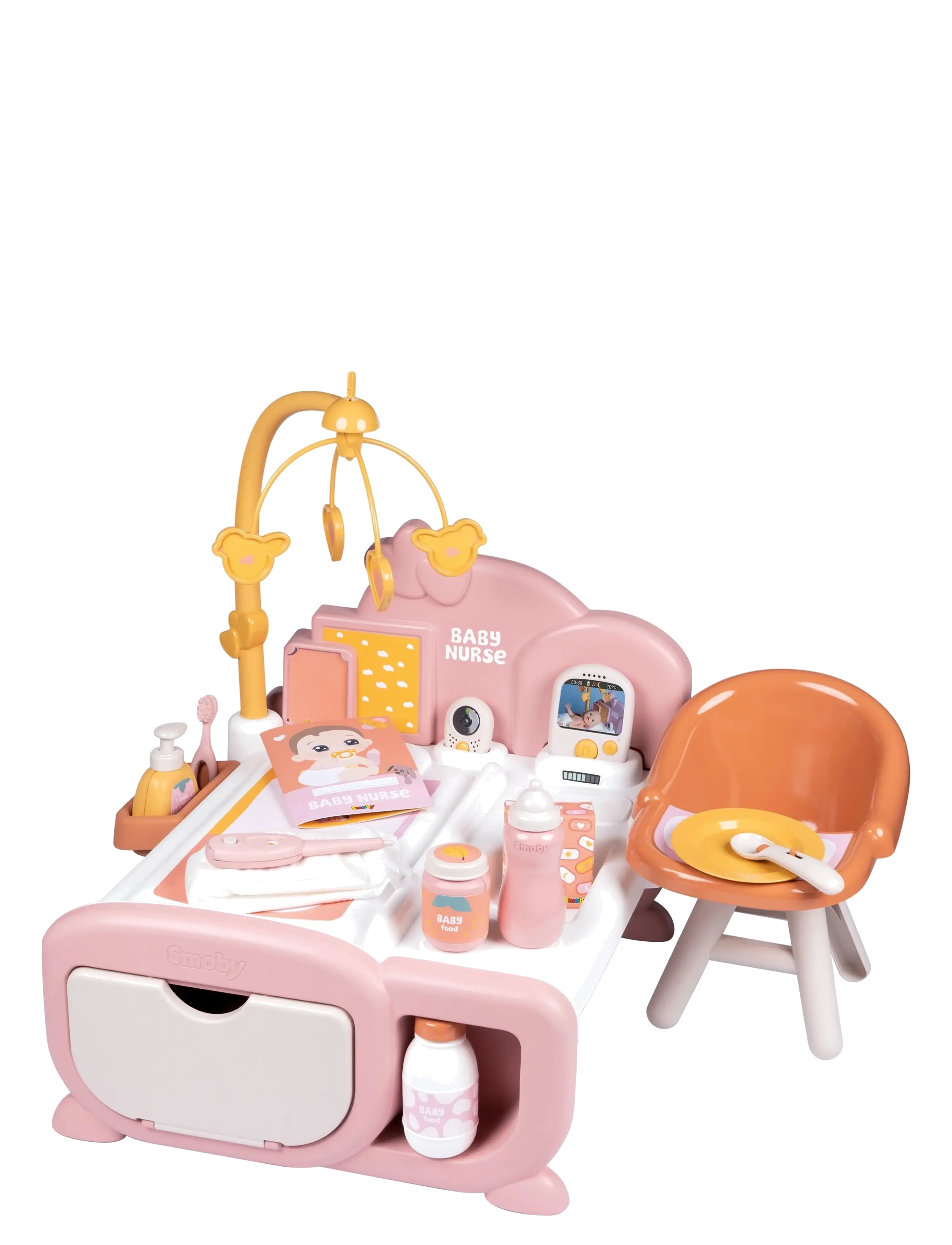 Smoby Baby Nurse Cocoon Barnkammare 3 En 1, One Size, Dolls & Accessories, Rosa - Kinder
