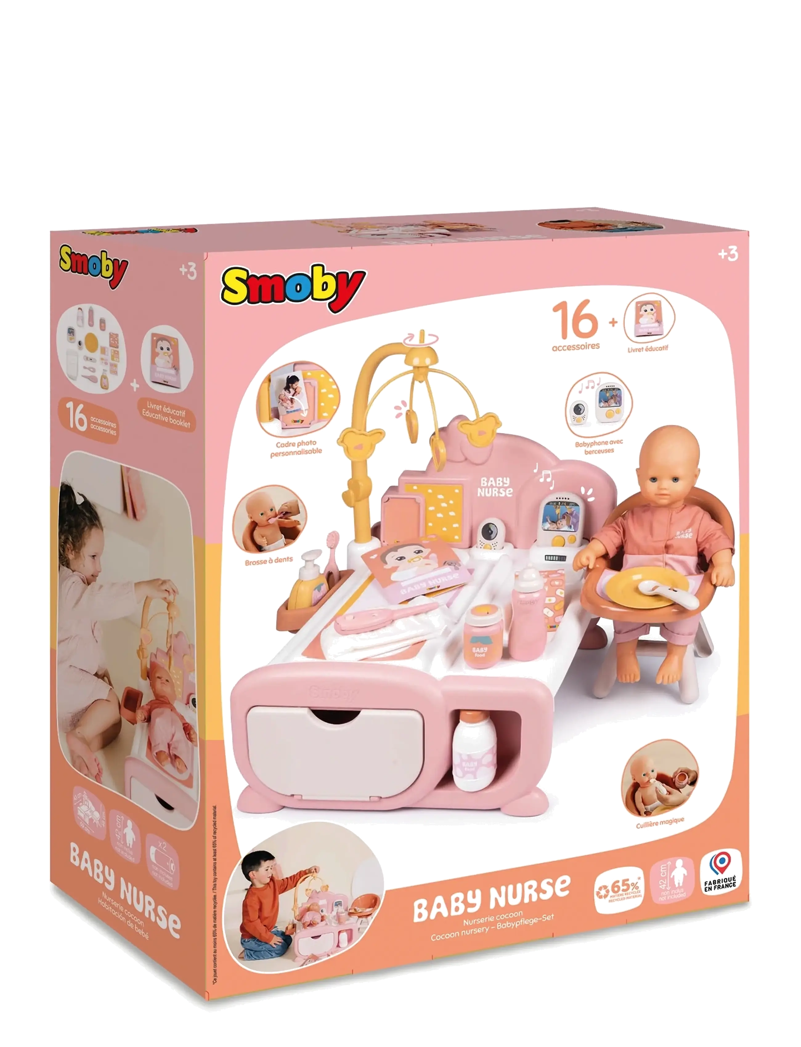 Smoby - Baby Nurse Cocoon Barnkammare 3 en 1 - dúkku aukahlutir - green - 3