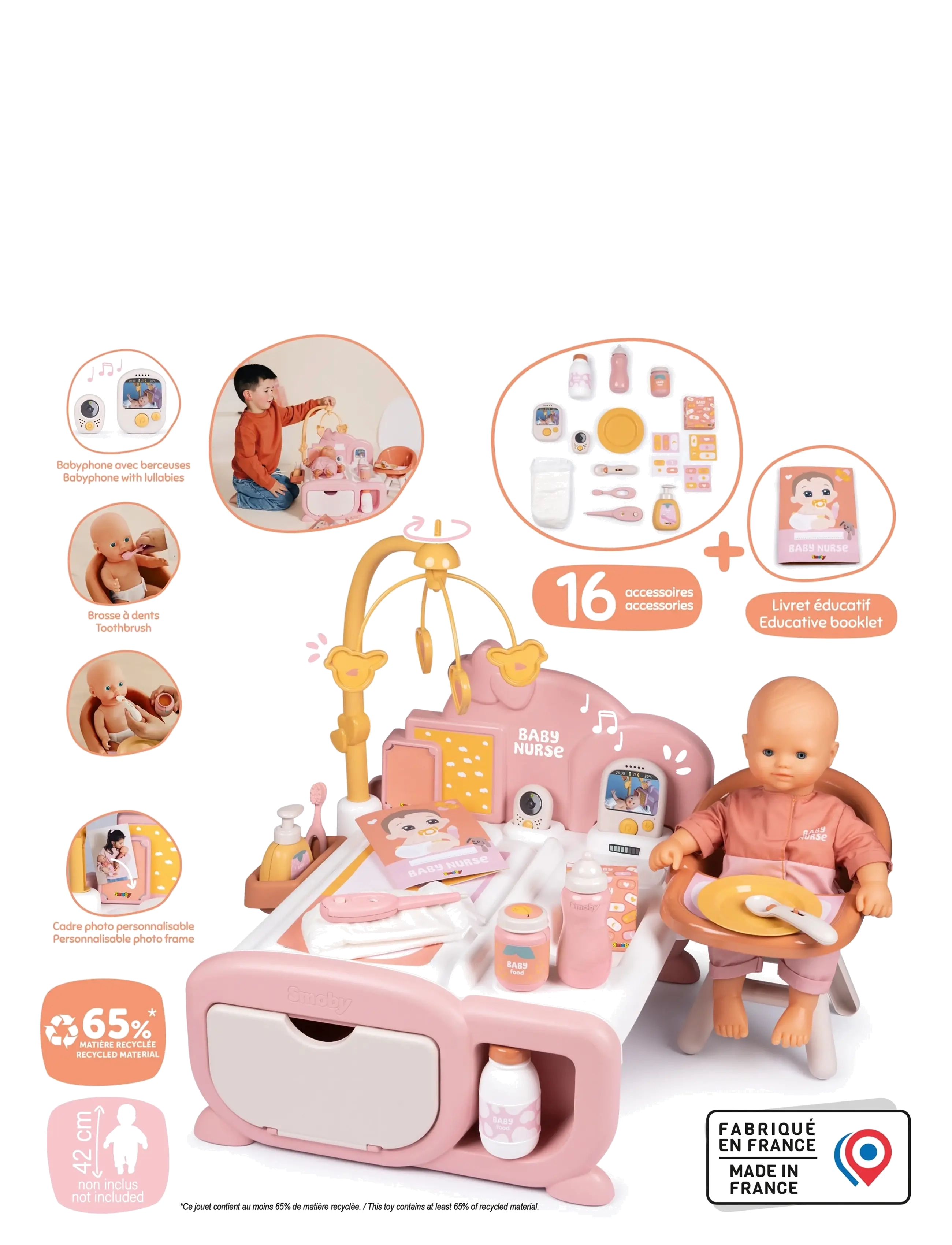 Smoby - Baby Nurse Cocoon Barnkammare 3 en 1 - dúkku aukahlutir - green - 4
