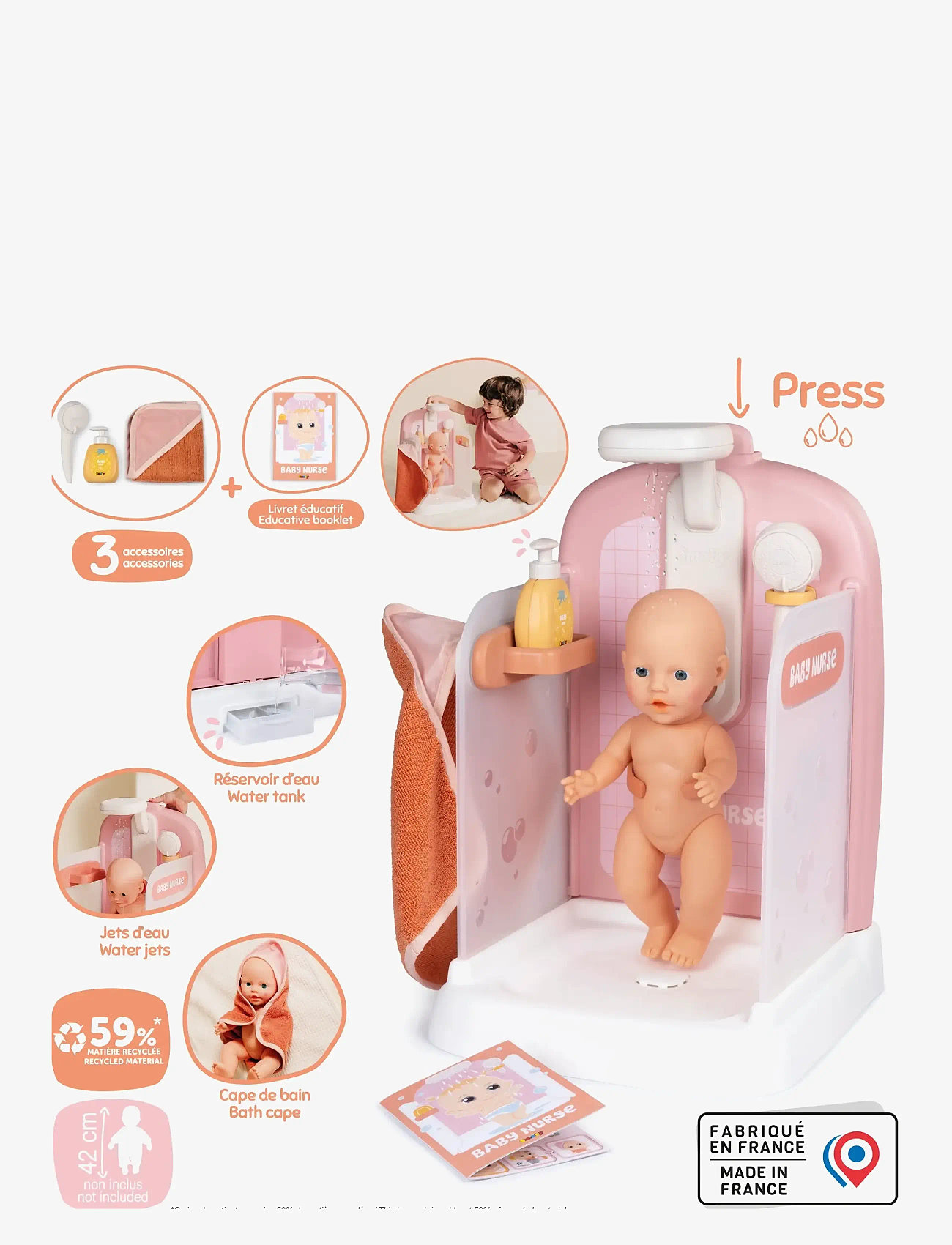 Smoby - Baby Nurse (duschdag-set) - toy tools - multi colorued - 3