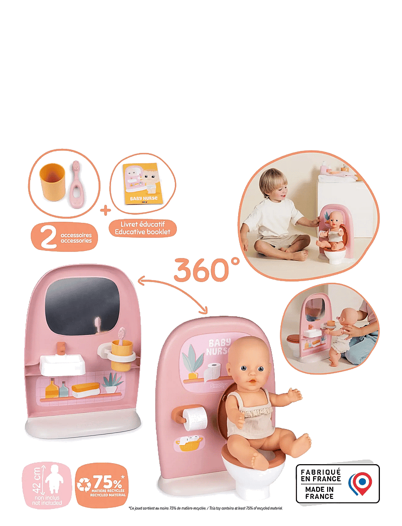 Smoby - Baby Nurse badrum - puppen-zubehör - multi colorued - 5