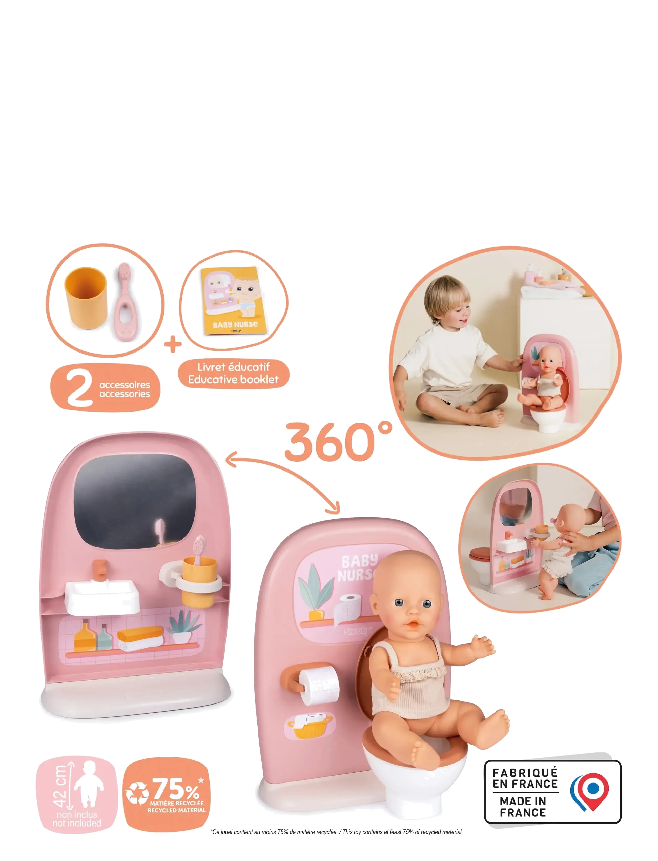 Smoby - Baby Nurse badrum - die niedrigsten preise - multi colorued - 4