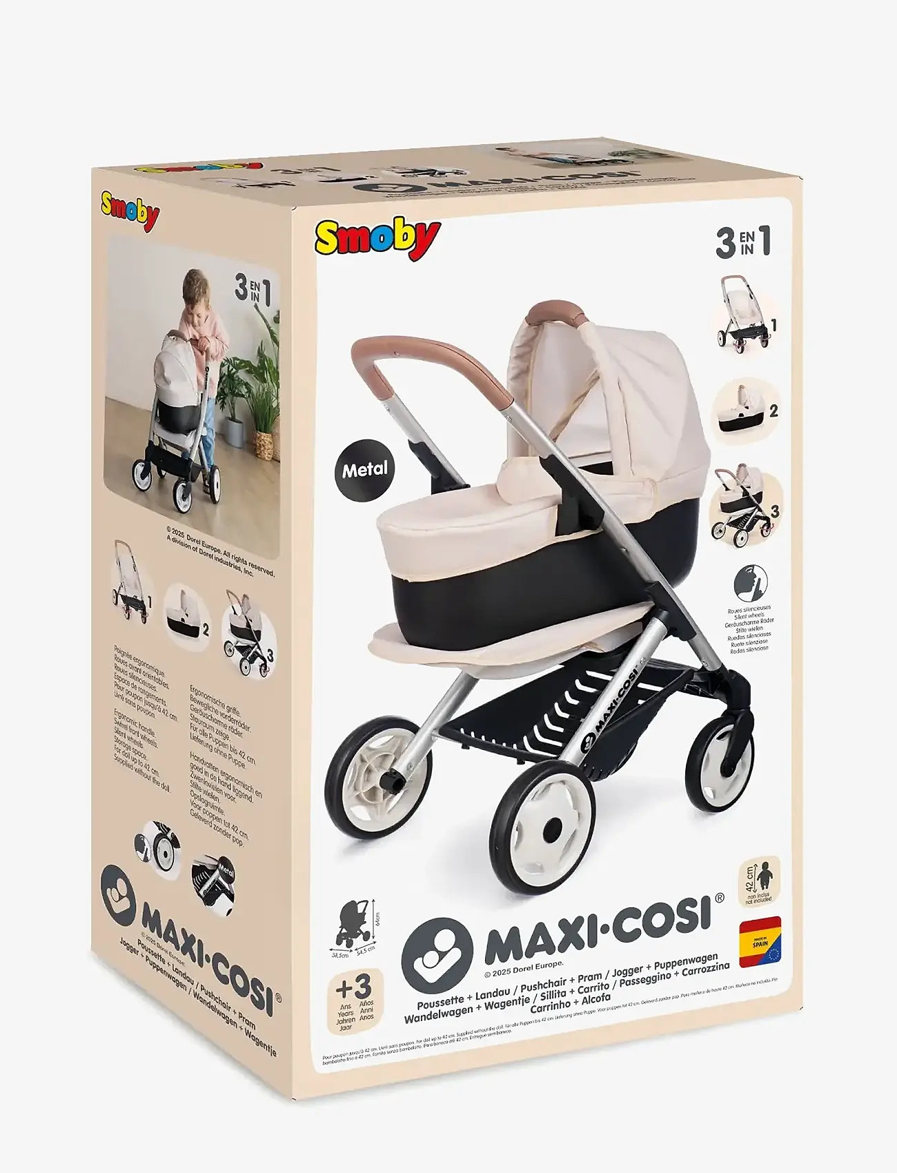 Smoby - Maxi-Cosi comfort sittvagn (3-i-1) - dukkevogne - beige - 3