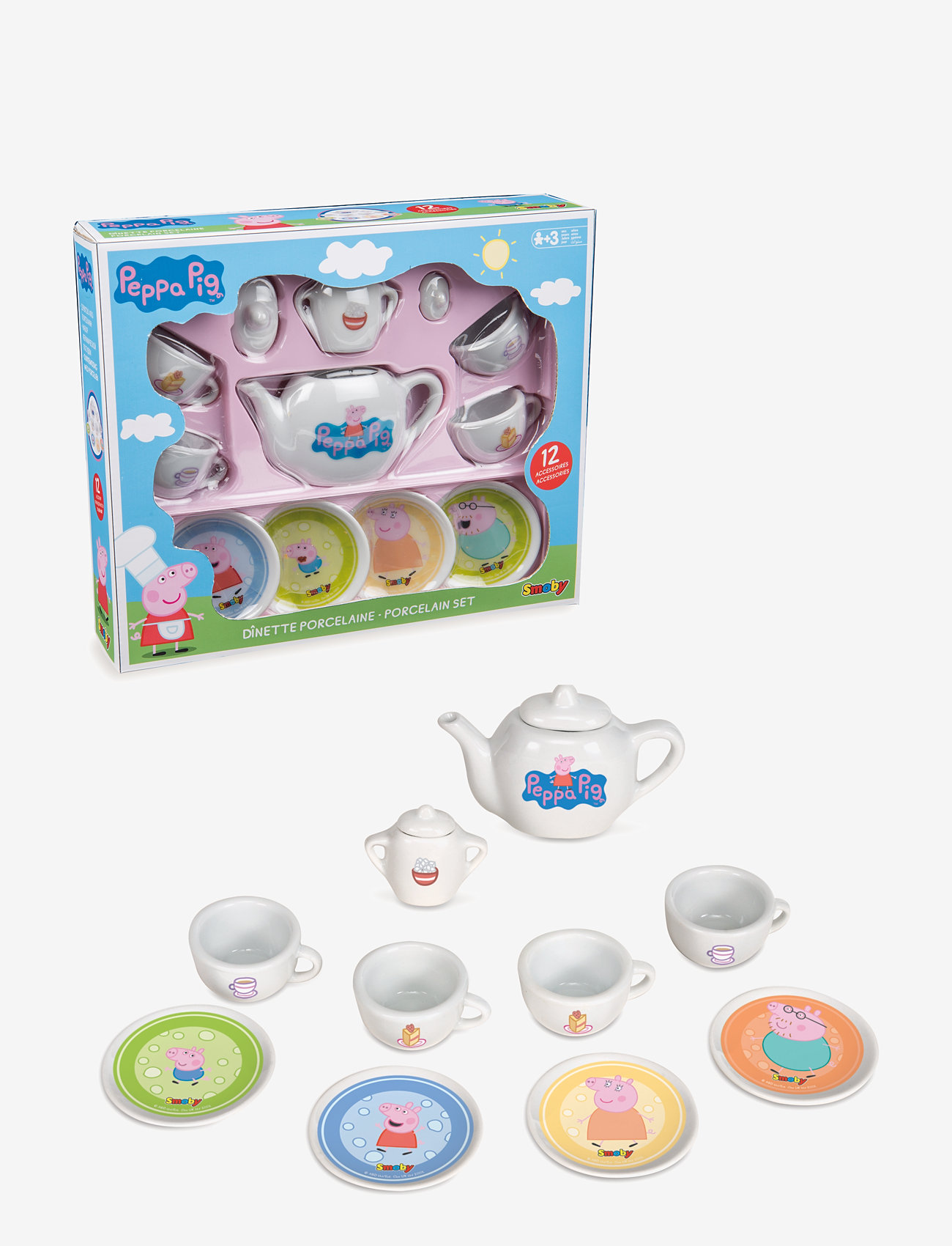Smoby - Peppa Pig - Porcelain tea set - kaffesæt & tesæt - pink - 1