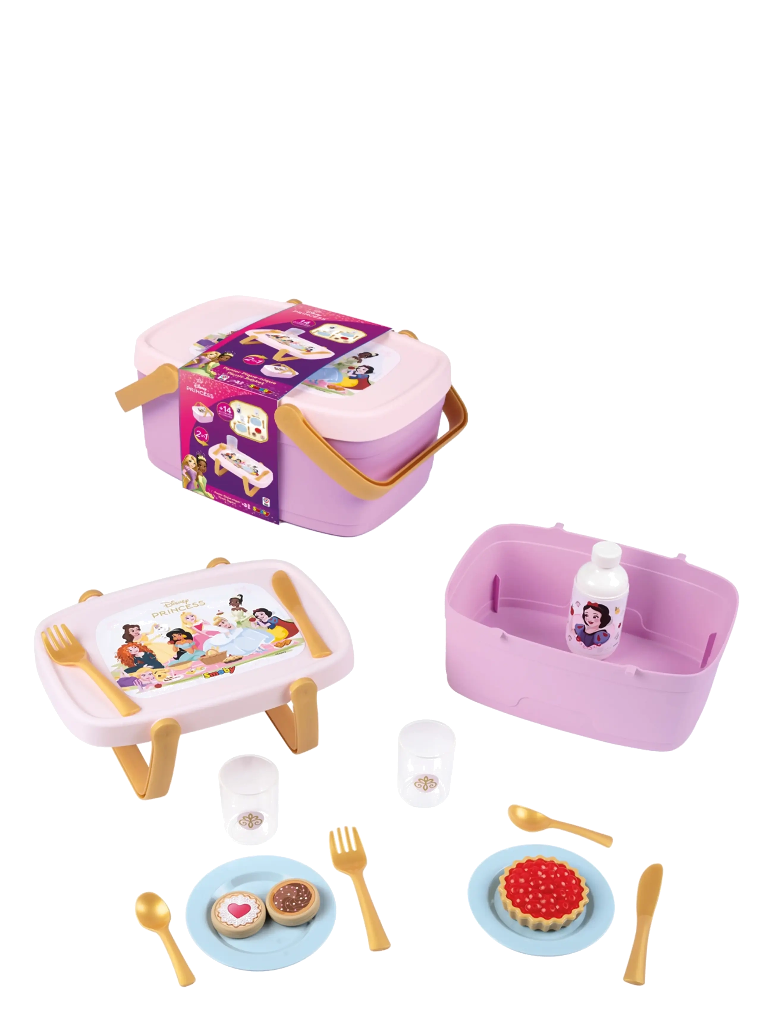 Smoby - Smoby Disney Princess 2in1 Picknickkorg - tillbehör till leksakskök - multicolor - 1