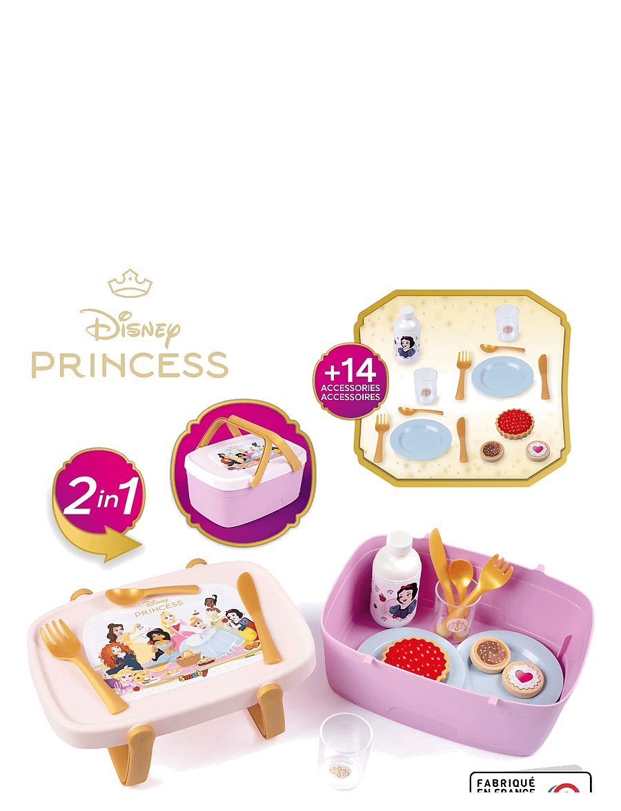 Smoby - Smoby Disney Princess 2in1 Picknickkorg - mänguköögi tarvikud - multicolor - 2