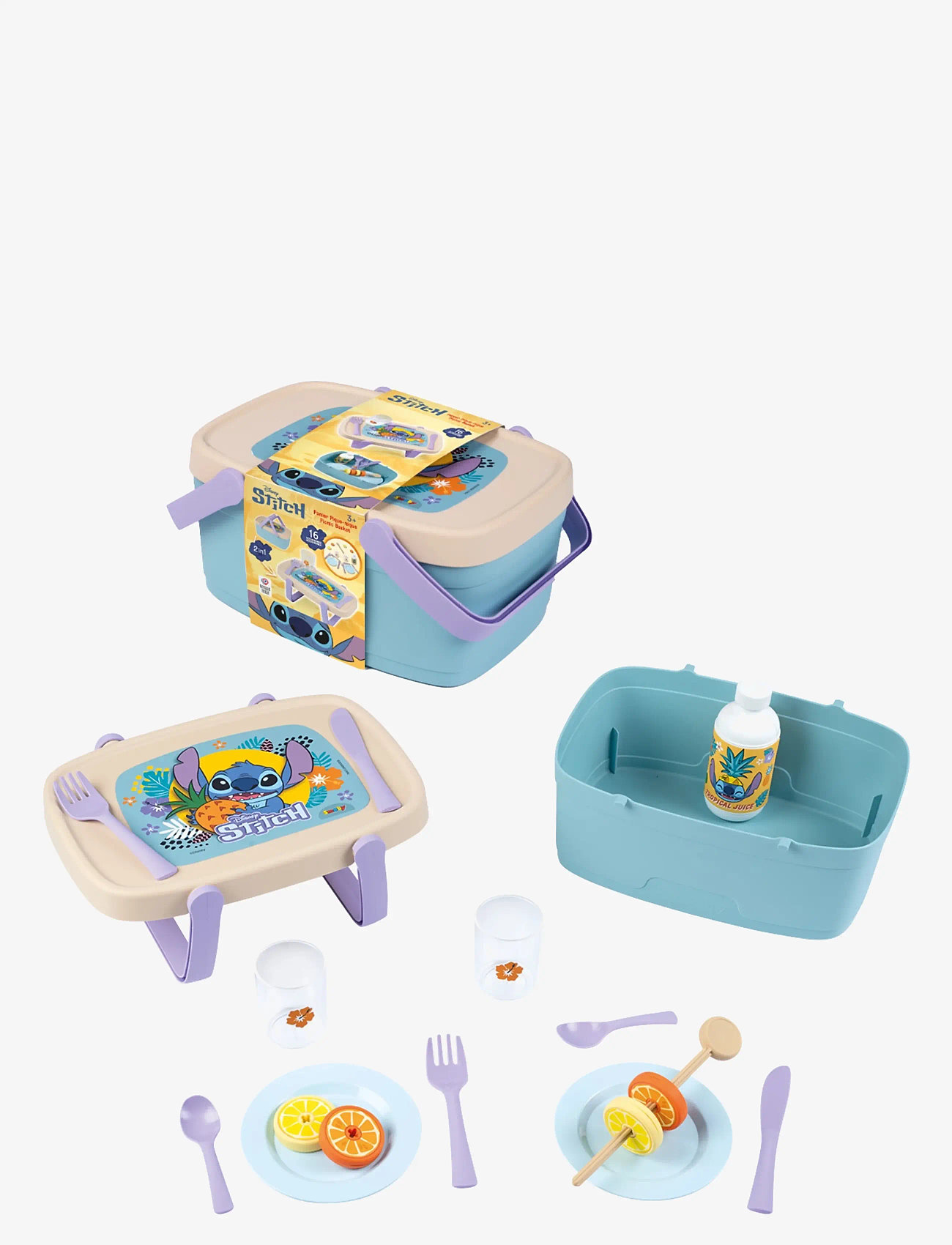 Smoby - Smoby Stitch 2in1 Picknickkorg - mänguköögi tarvikud - multicolor - 1