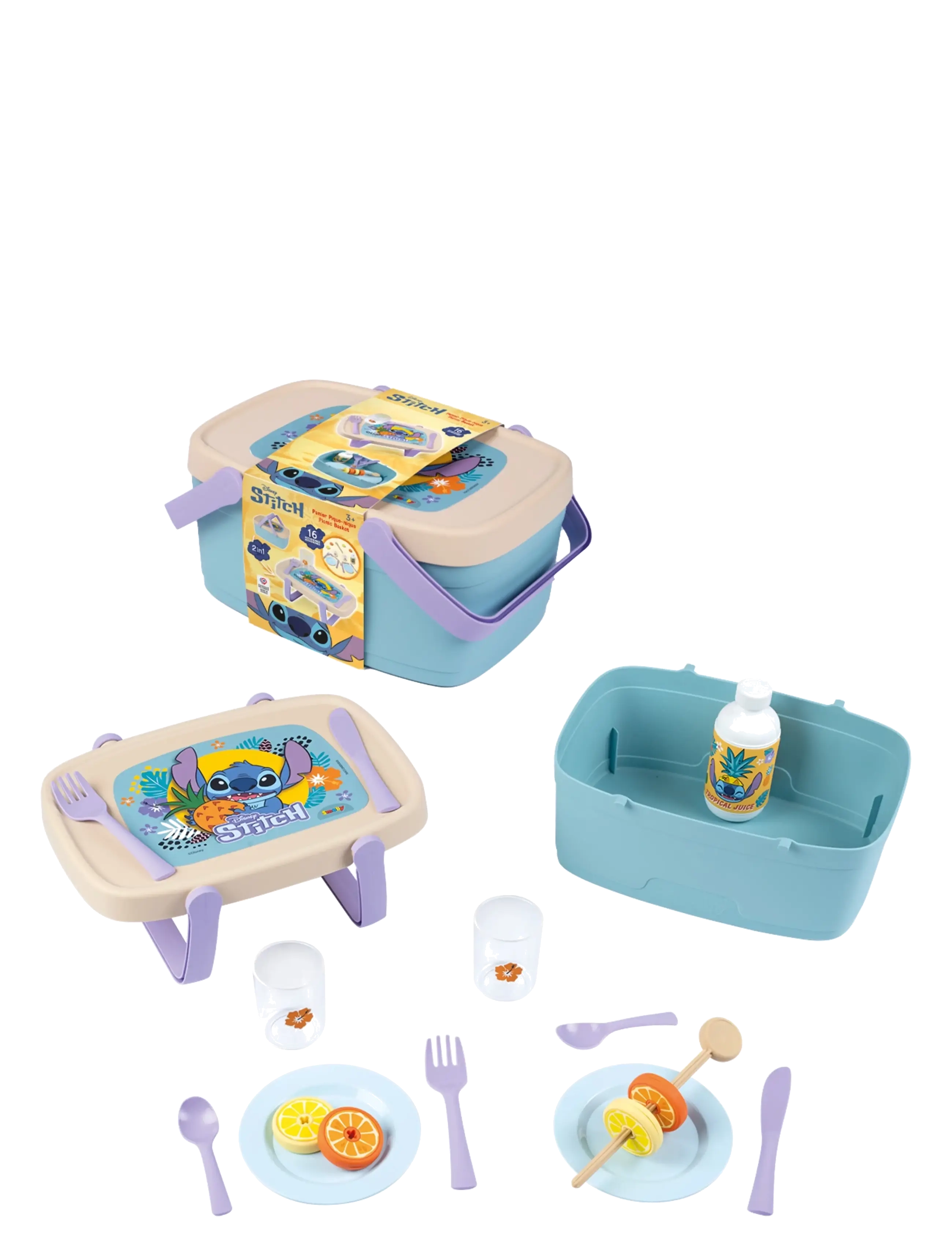 Smoby - Smoby Stitch 2in1 Picknickkorg - tilbehør til lekekjøkken - multicolor - 1