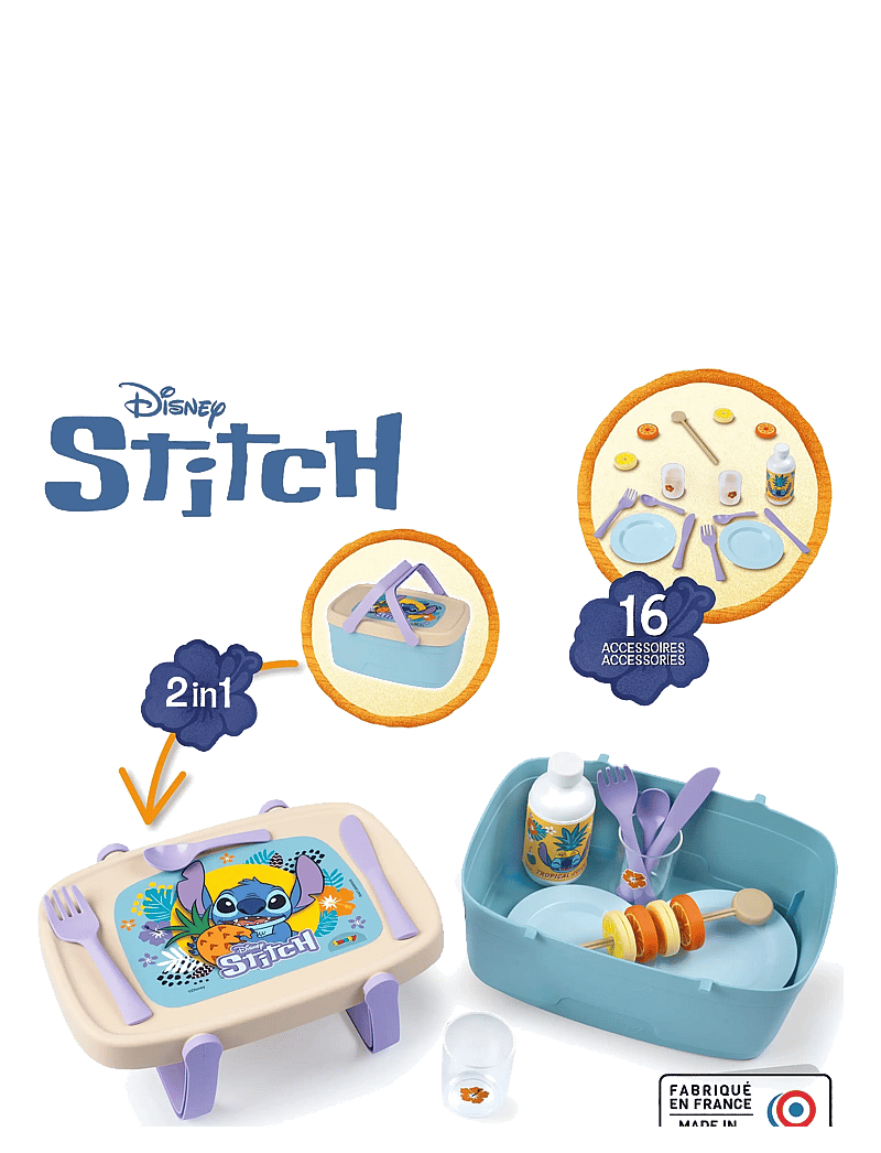 Smoby - Smoby Stitch 2in1 Picknickkorg - mänguköögi tarvikud - multicolor - 2