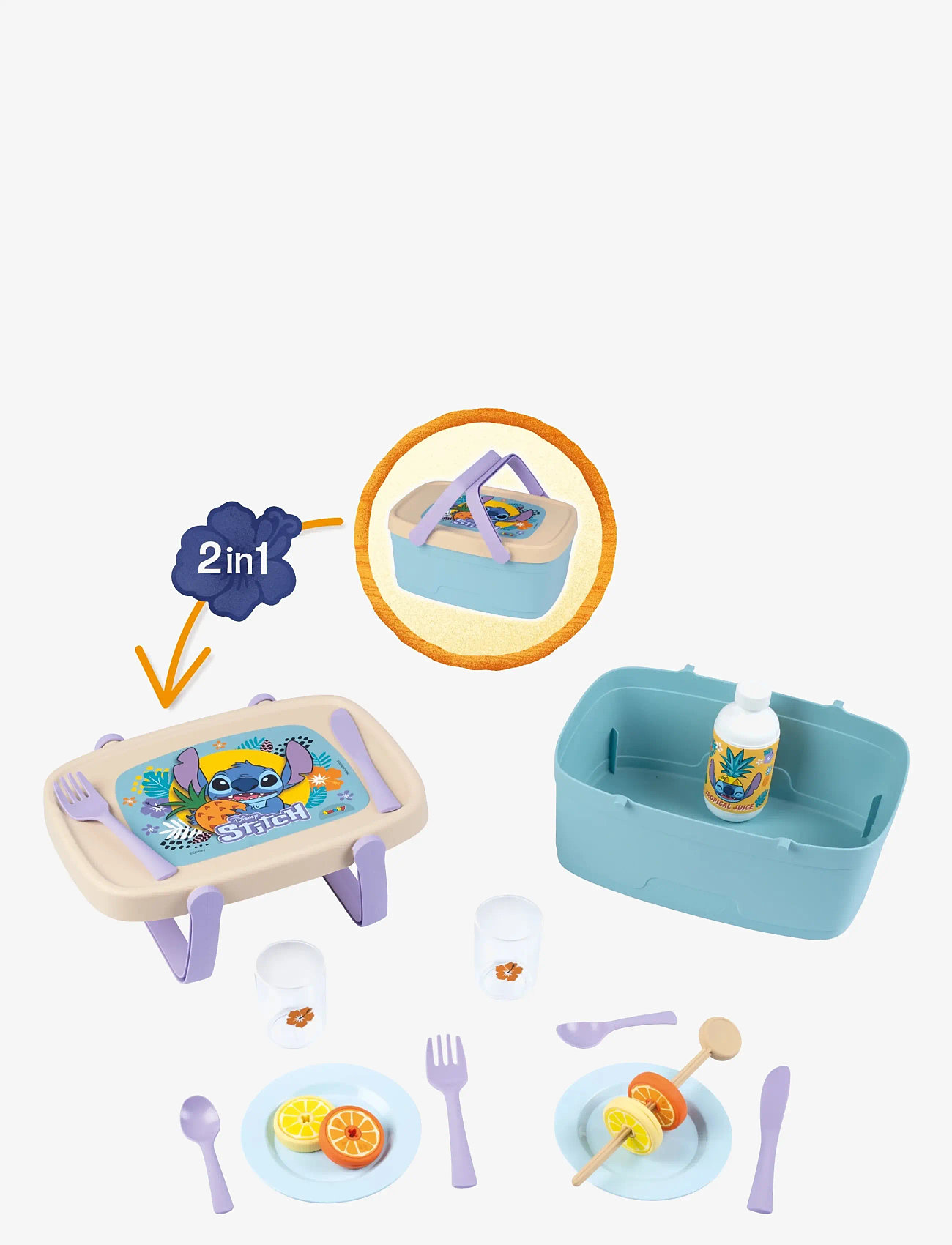 Smoby - Smoby Stitch 2in1 Picknickkorg - mänguköögi tarvikud - multicolor - 3