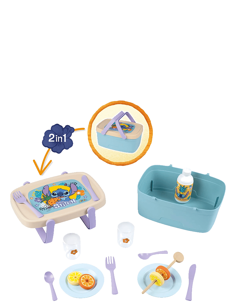 Smoby - Smoby Stitch 2in1 Picknickkorg - mänguköögi tarvikud - multicolor - 3