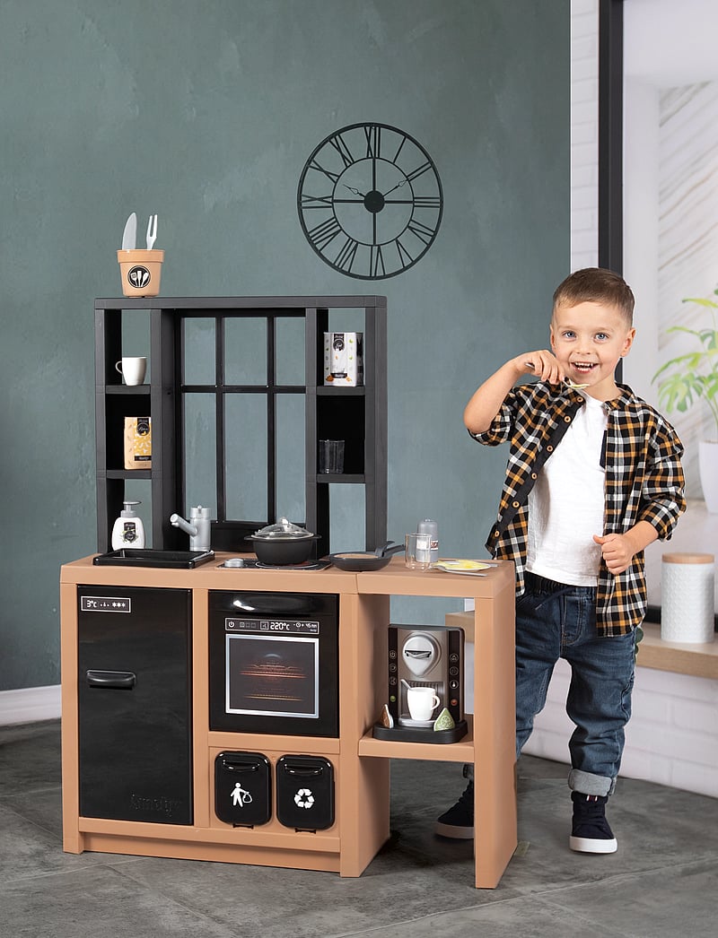 Smoby - Smoby Industriellt Leksakskök - spielzeugküchen - black + brown - 0