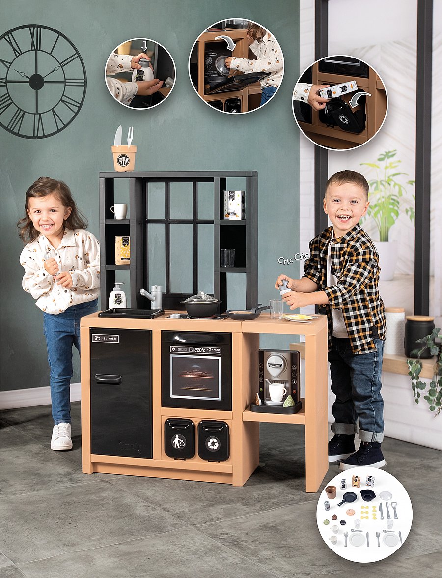 Smoby - Smoby Industriellt Leksakskök - spielzeugküchen - black + brown - 3